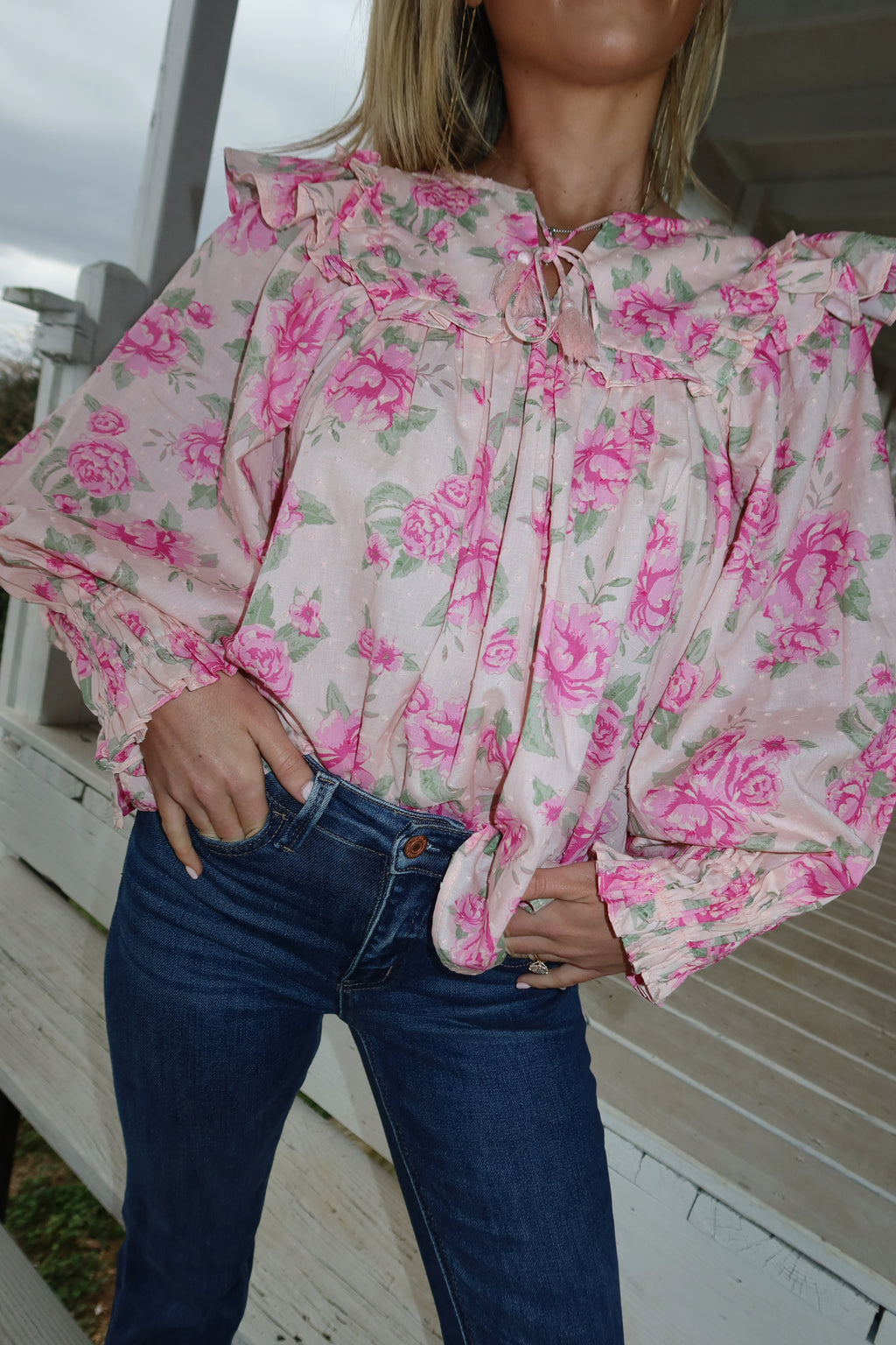 Alivia Floral Ruffle Blouse