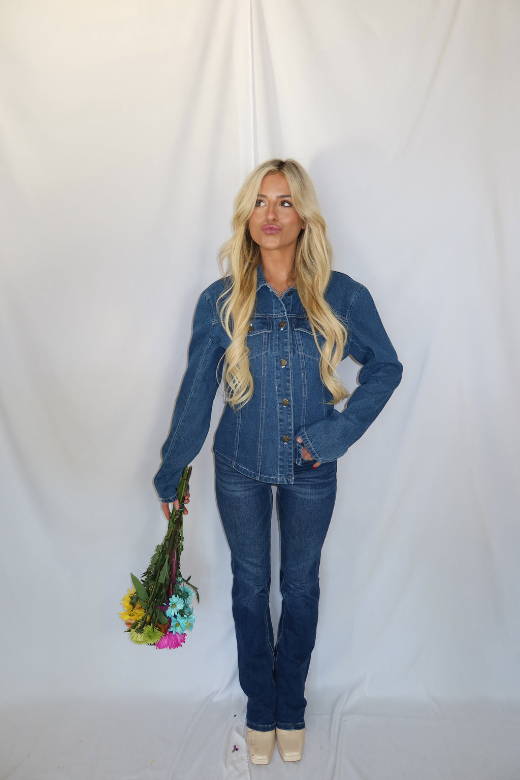 Mareli Fitted Denim Top