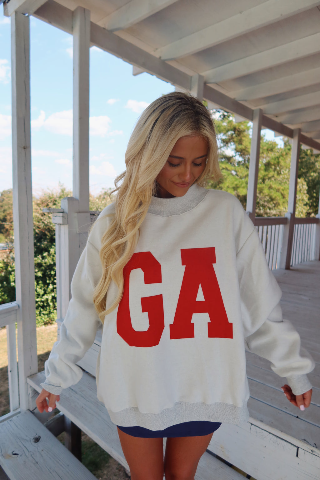 Gameday Mock Neck 'Georgia & GA'