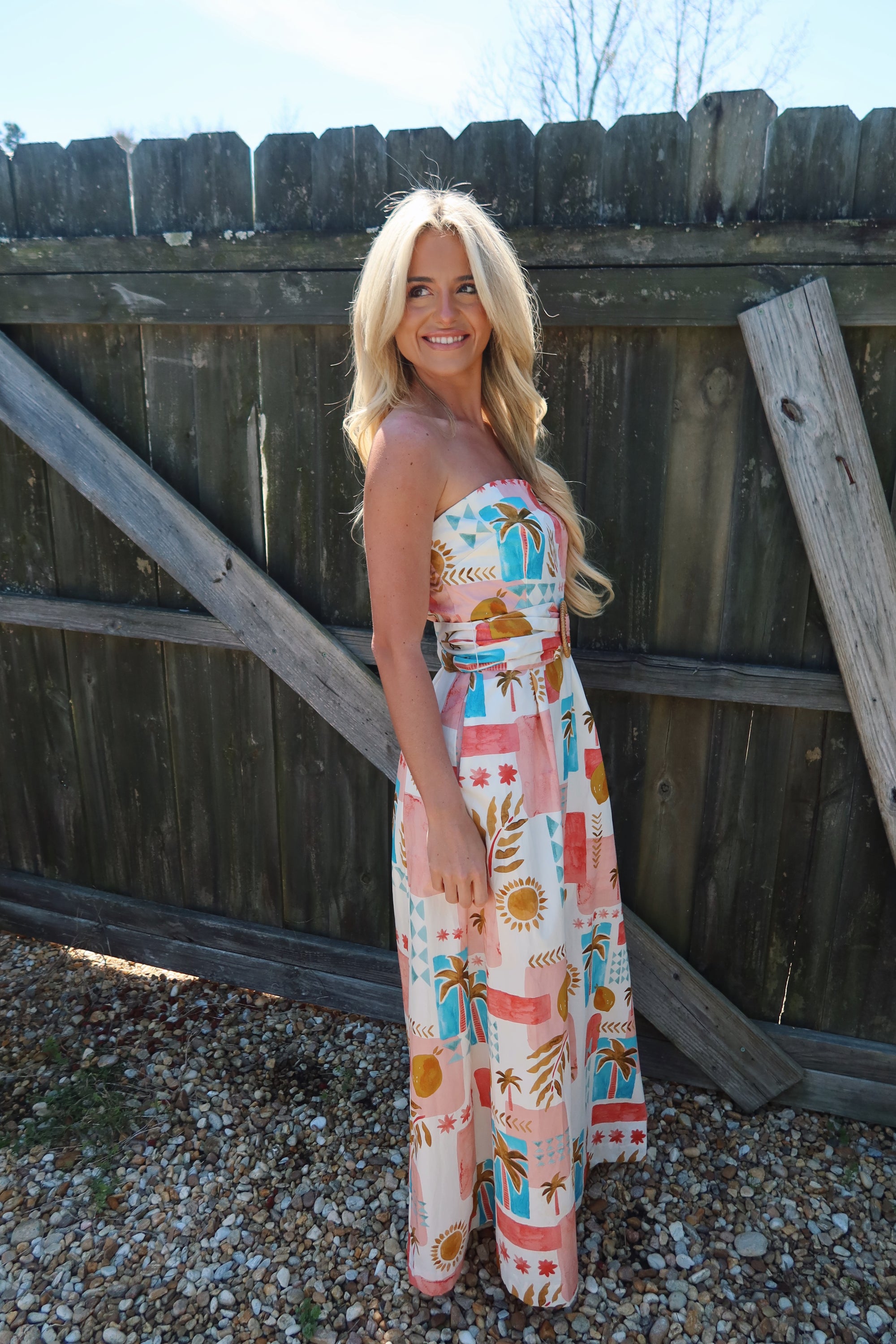 Moroccan Spring Belted Maxi Dress