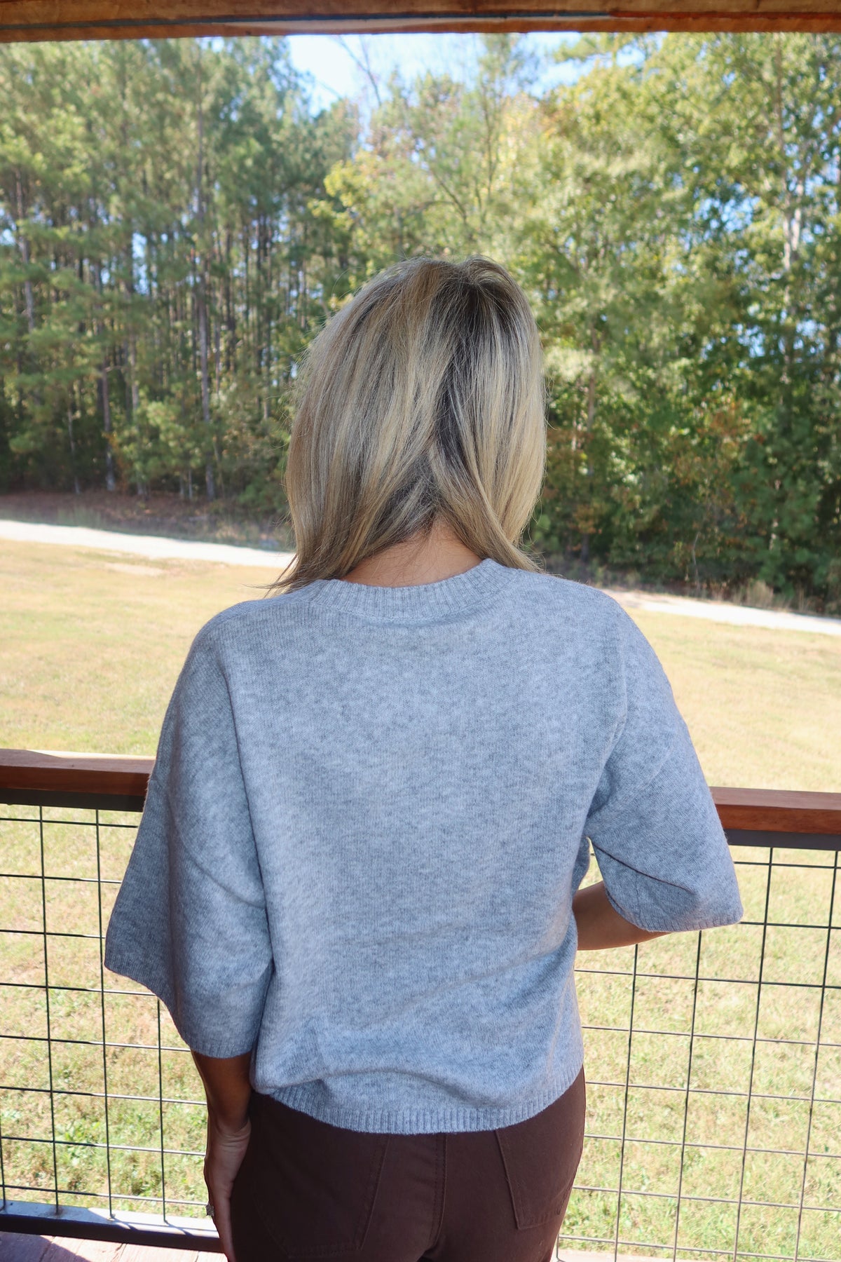 Boxy Crew Neck Sweater (Heather Grey)