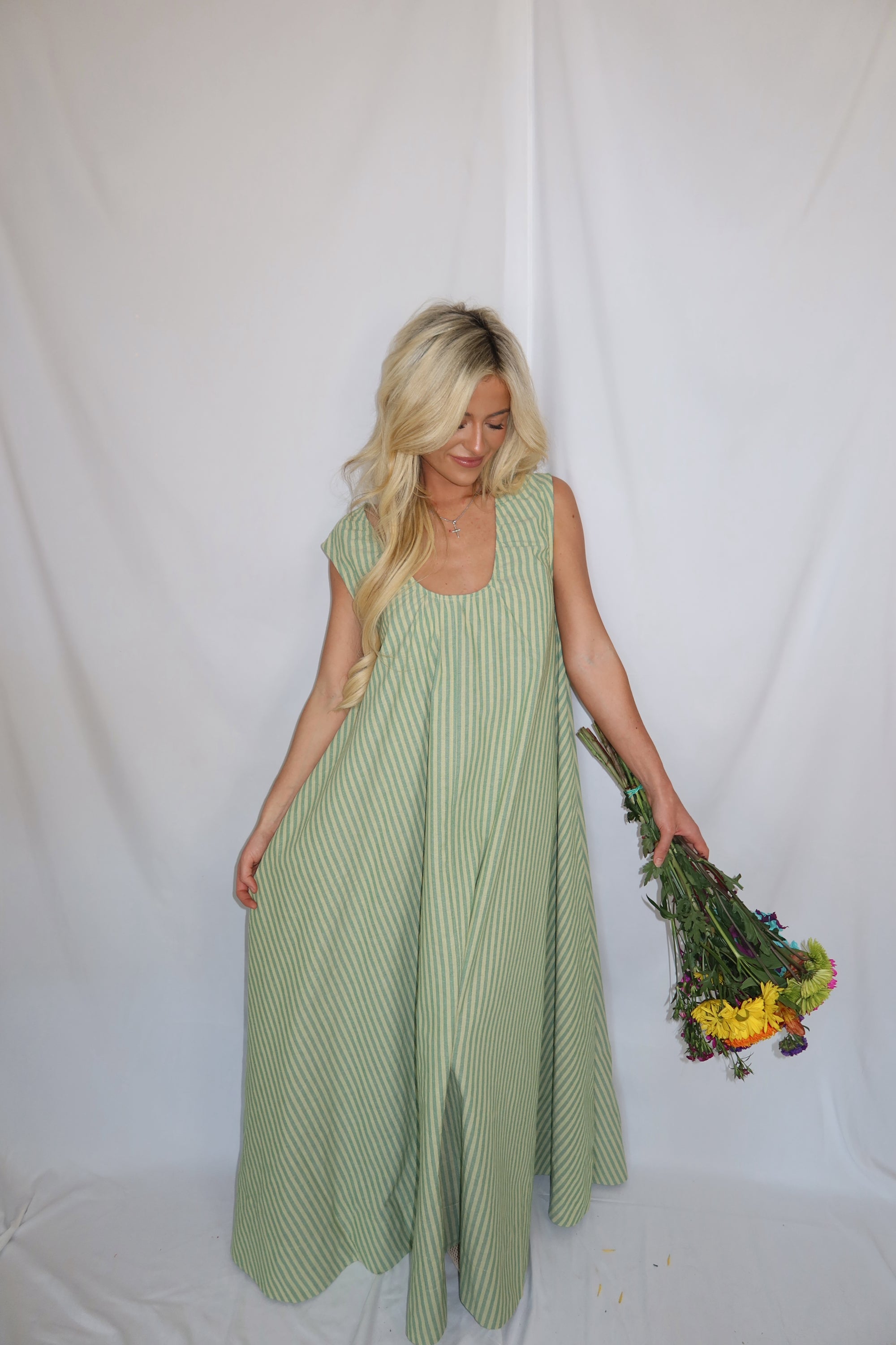 Violet Striped Maxi Dress