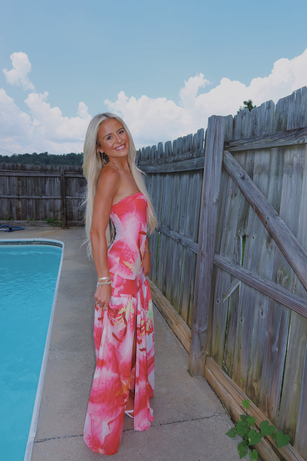 Lisa Floral Mesh Maxi Dress