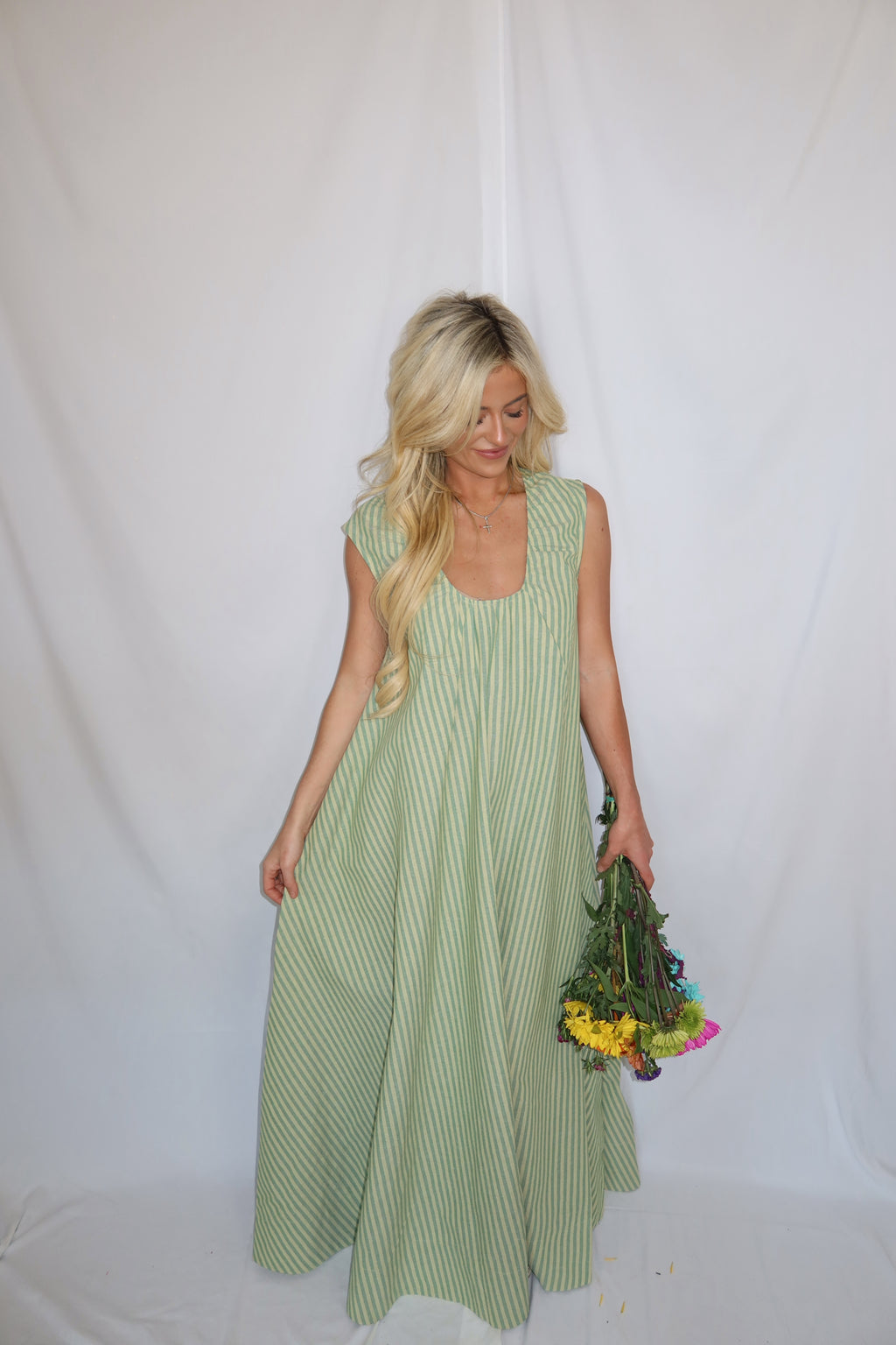 Violet Striped Maxi Dress