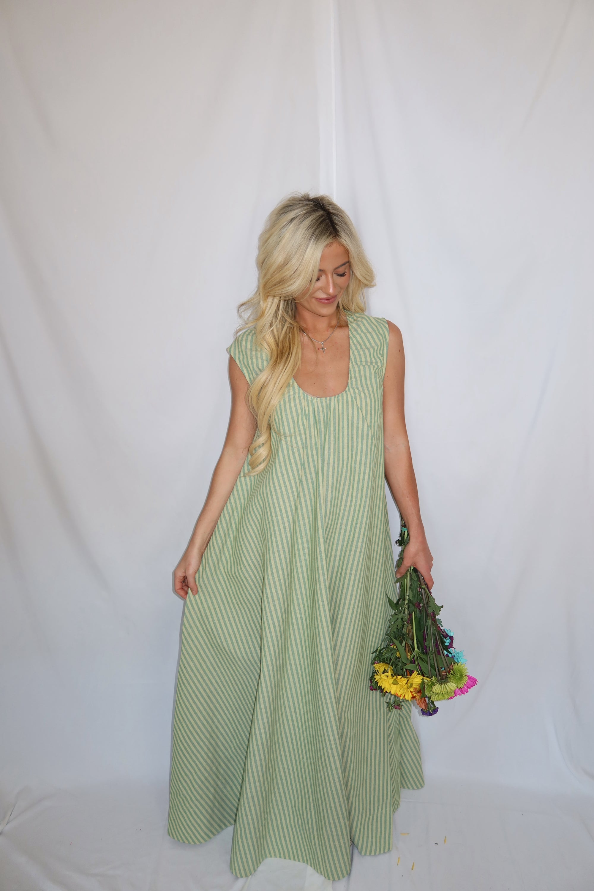 Violet Striped Maxi Dress