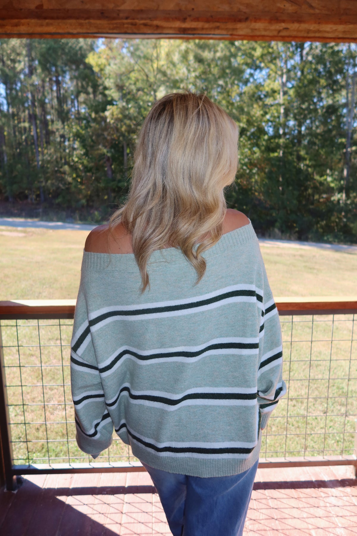 Brooke Striped Sweater with Scarf