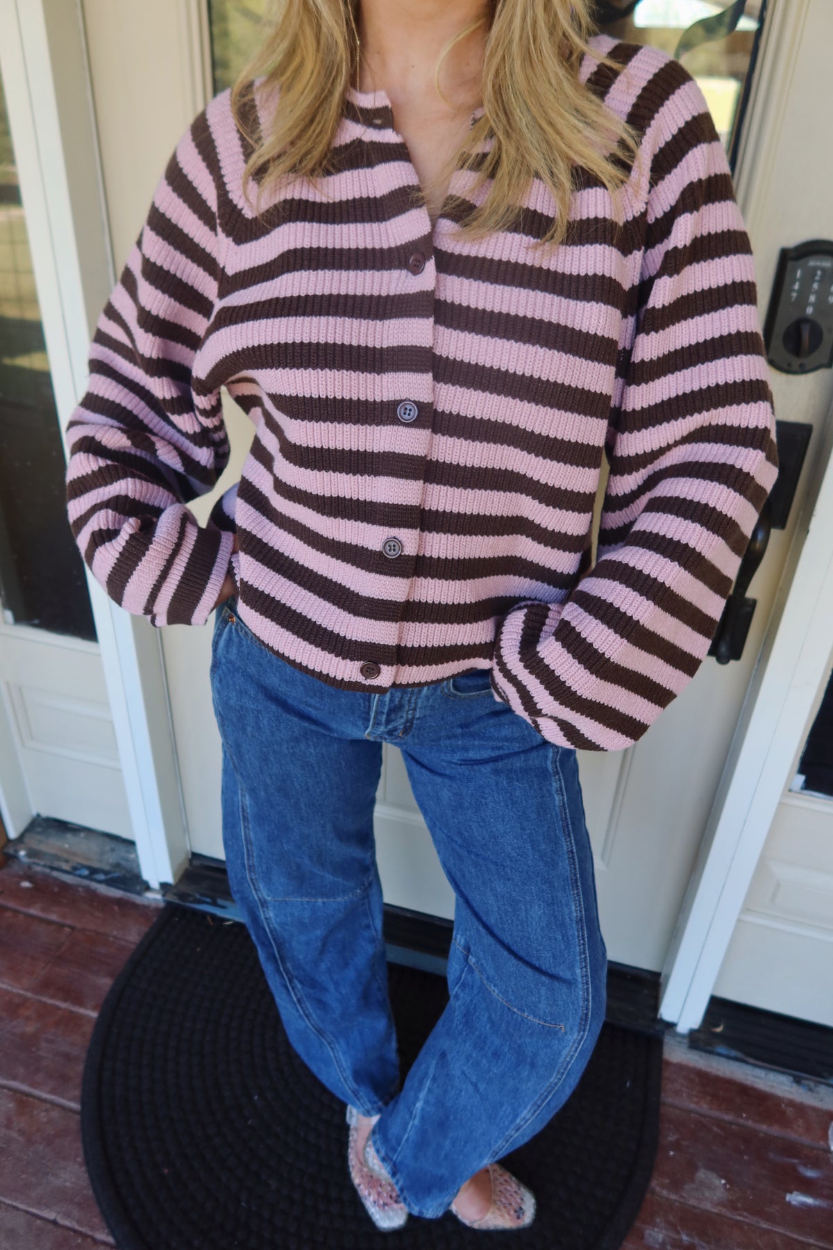 Caro Raglan Striped Cardigan