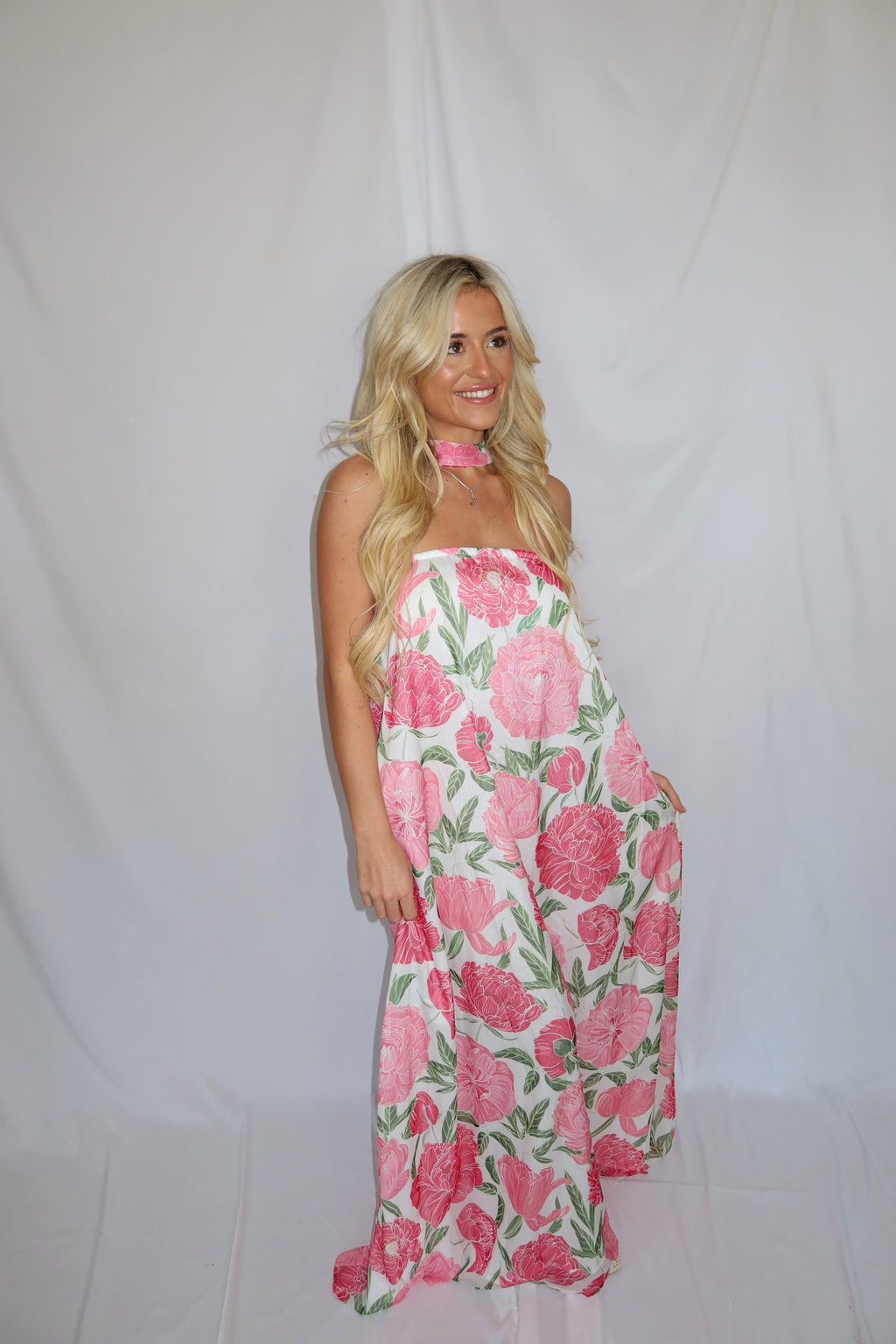 In Bloom Floral Maxi Scarf Dress