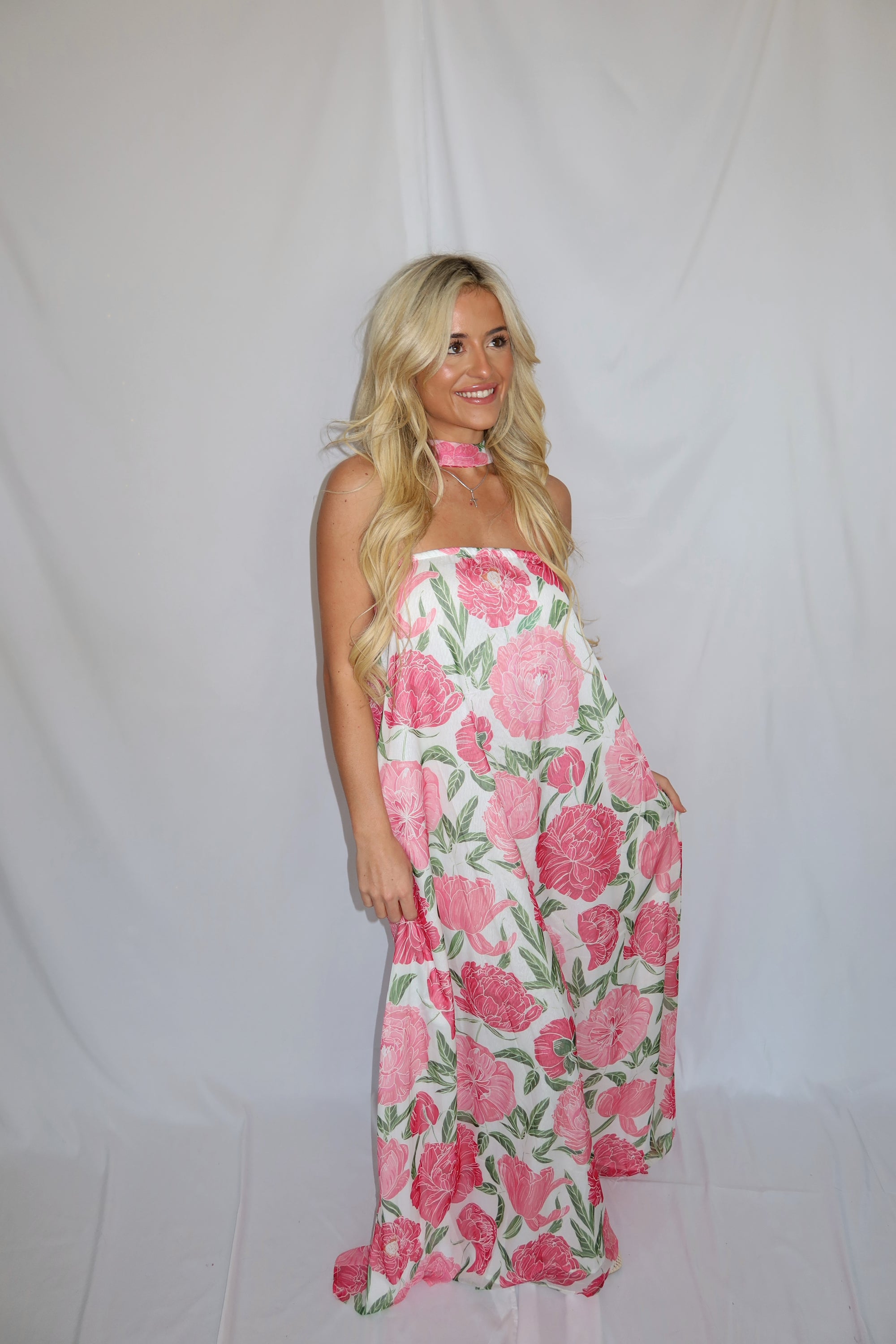In Bloom Floral Maxi Scarf Dress