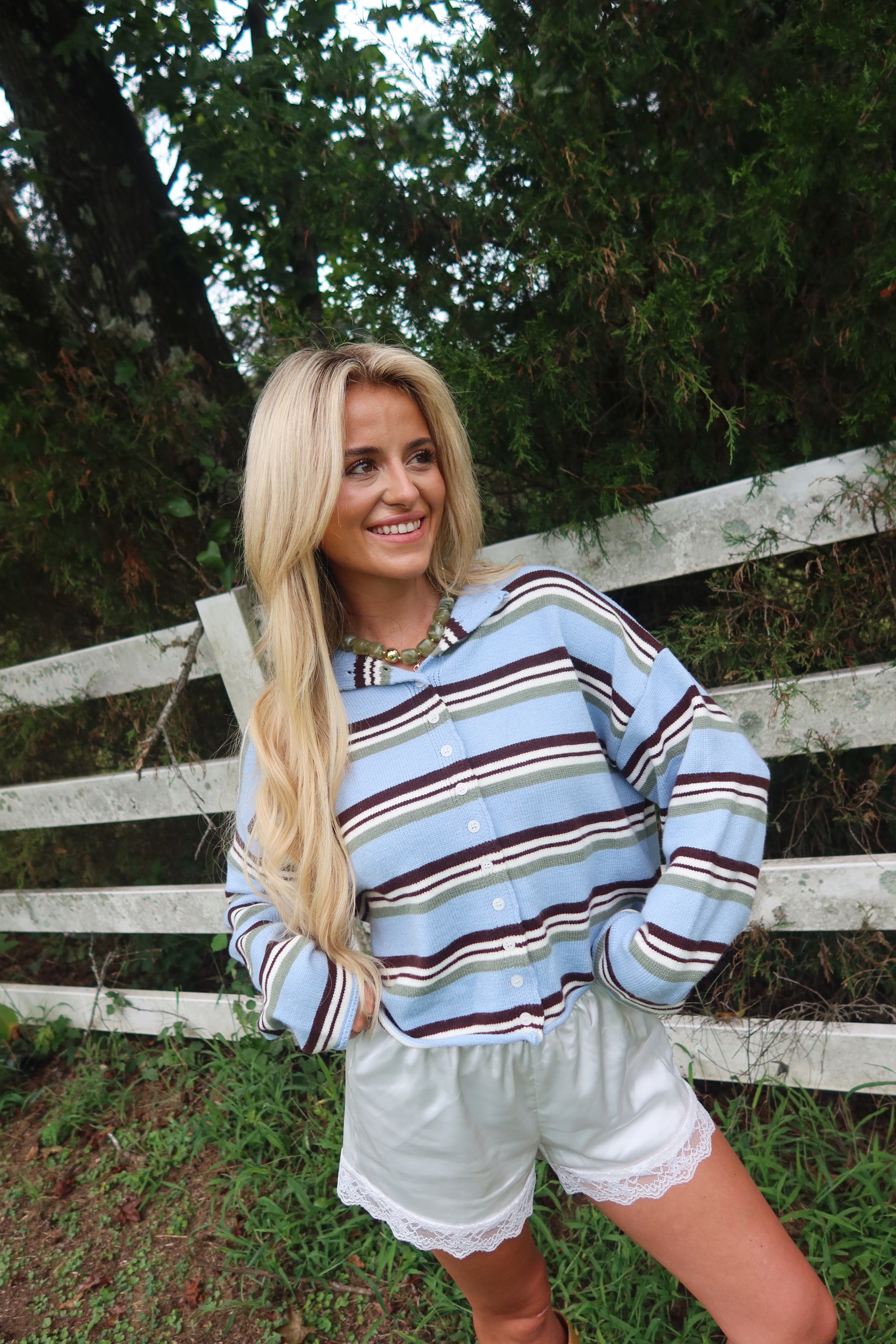 Maeve Striped Cardigan