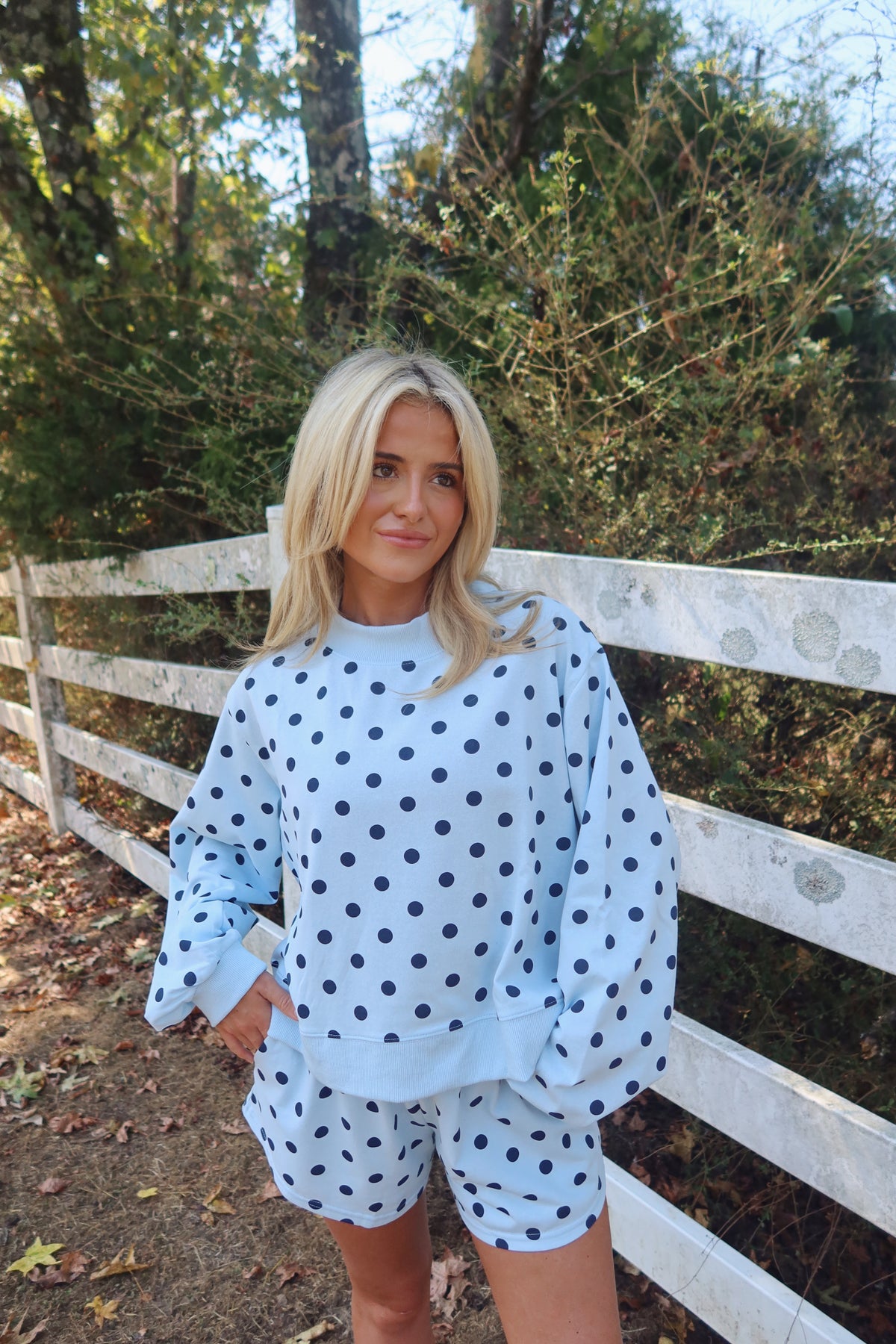 Angela Polka Dot Mockneck
