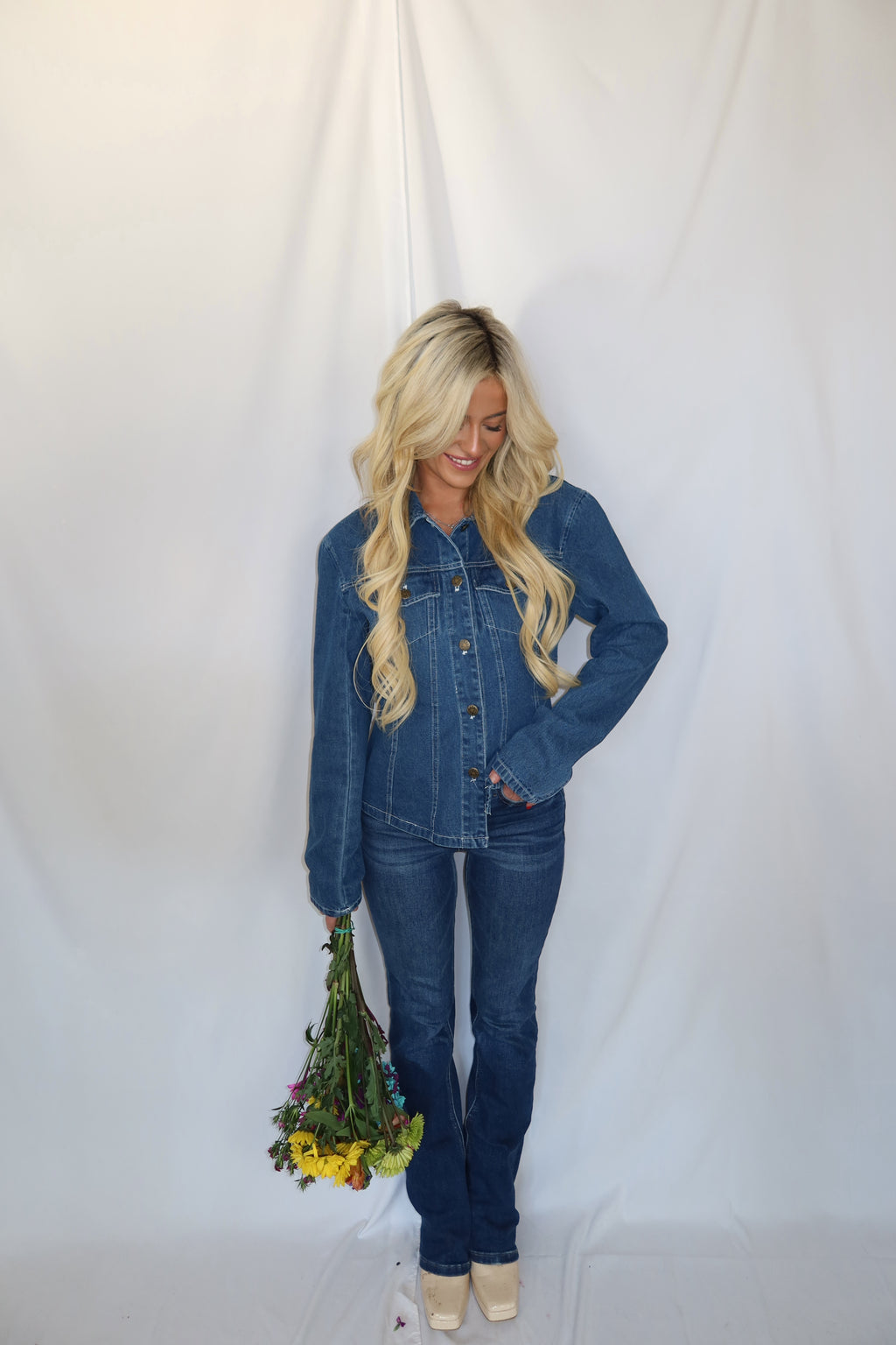 Mareli Fitted Denim Top