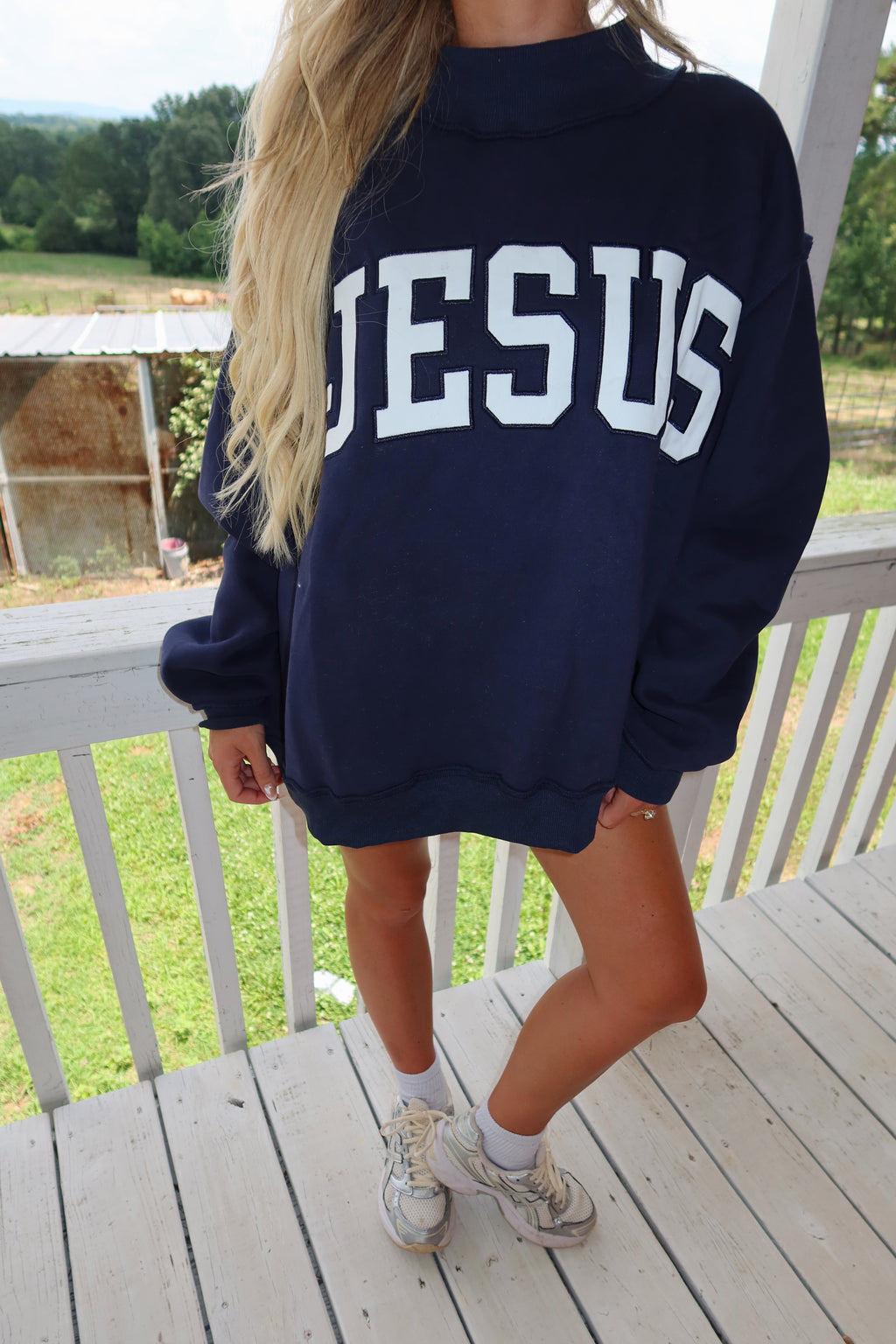 JESUS MOCK-NECK