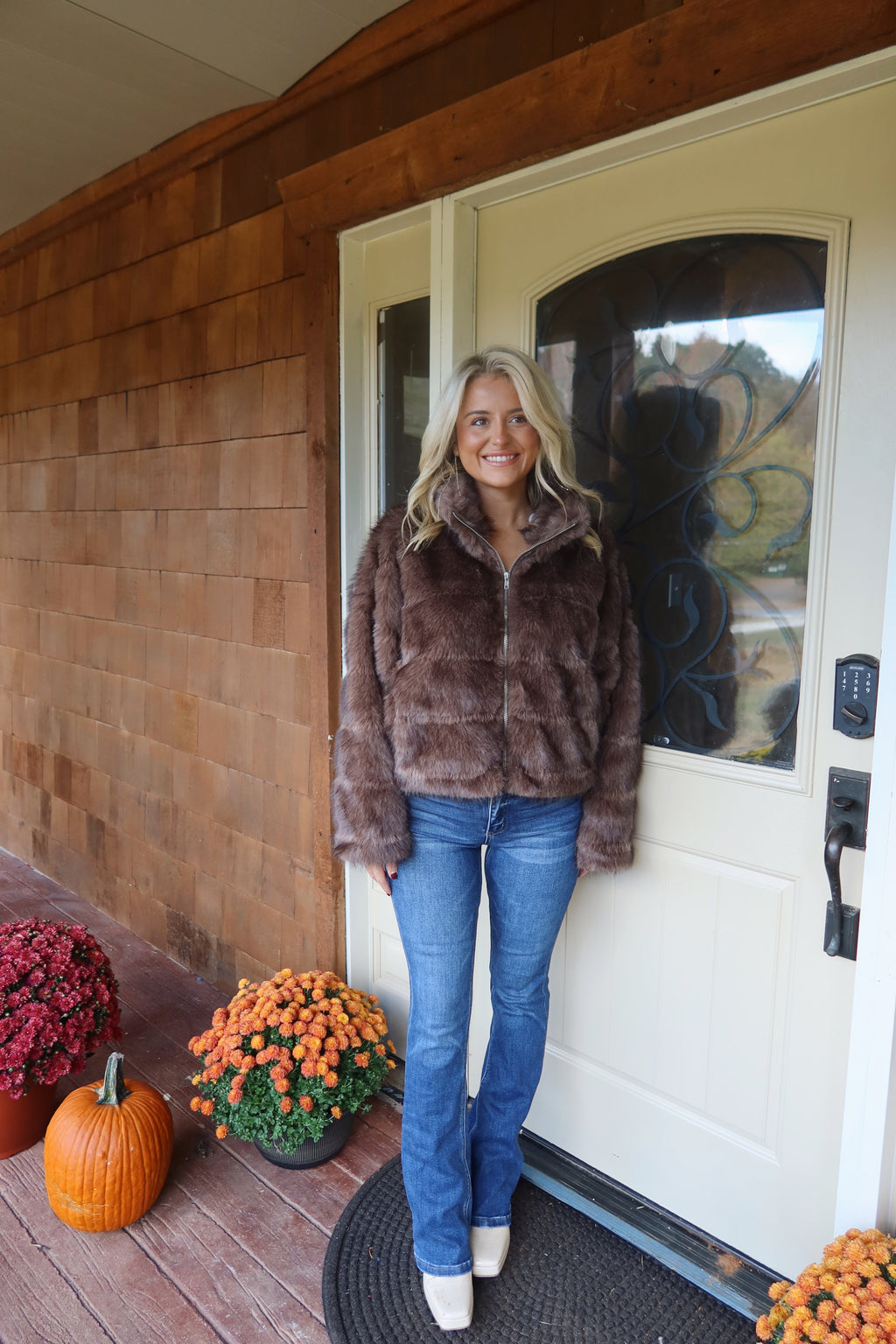 Heidi Plush Faux Fur Cropped Jacket