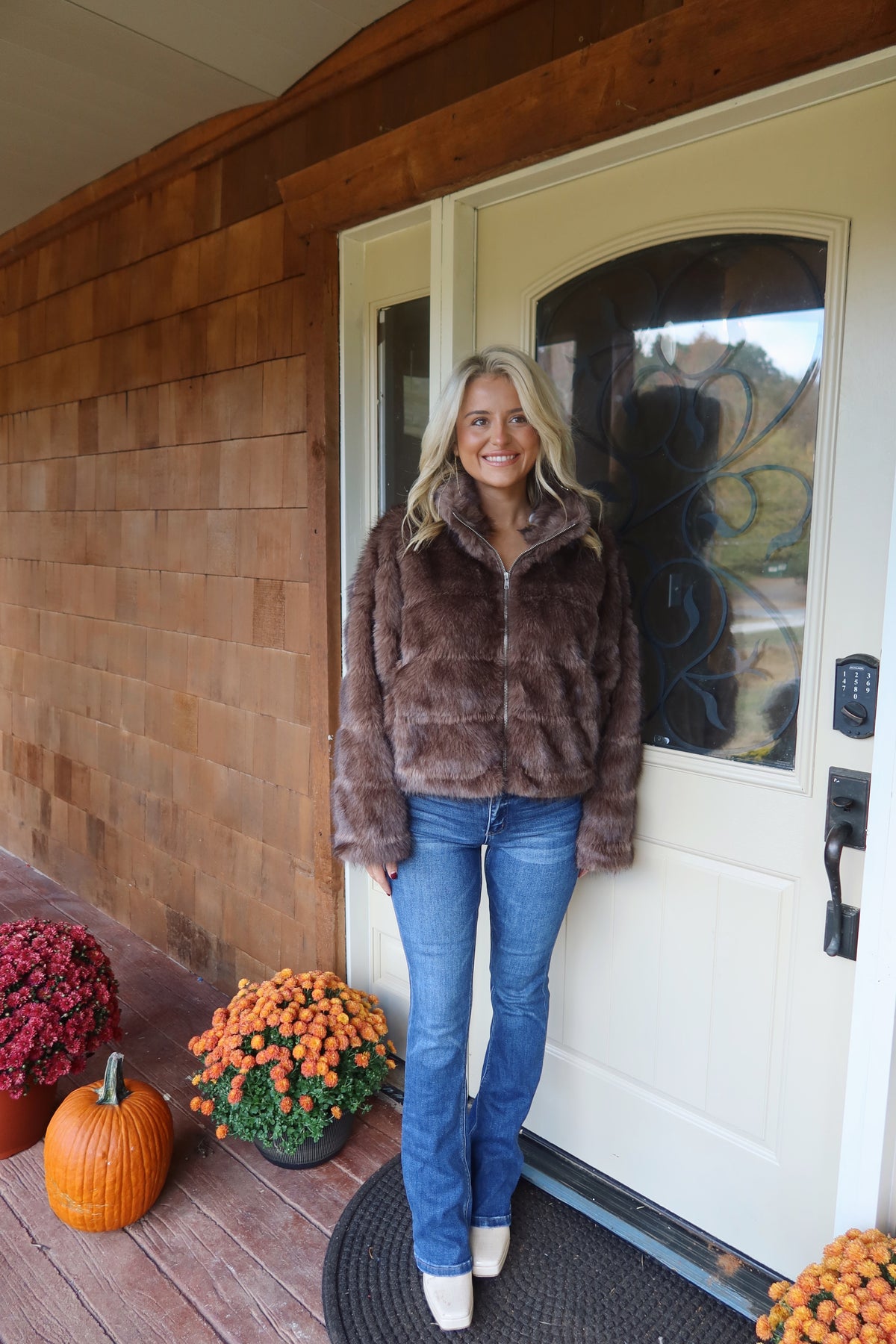 Heidi Plush Faux Fur Cropped Jacket