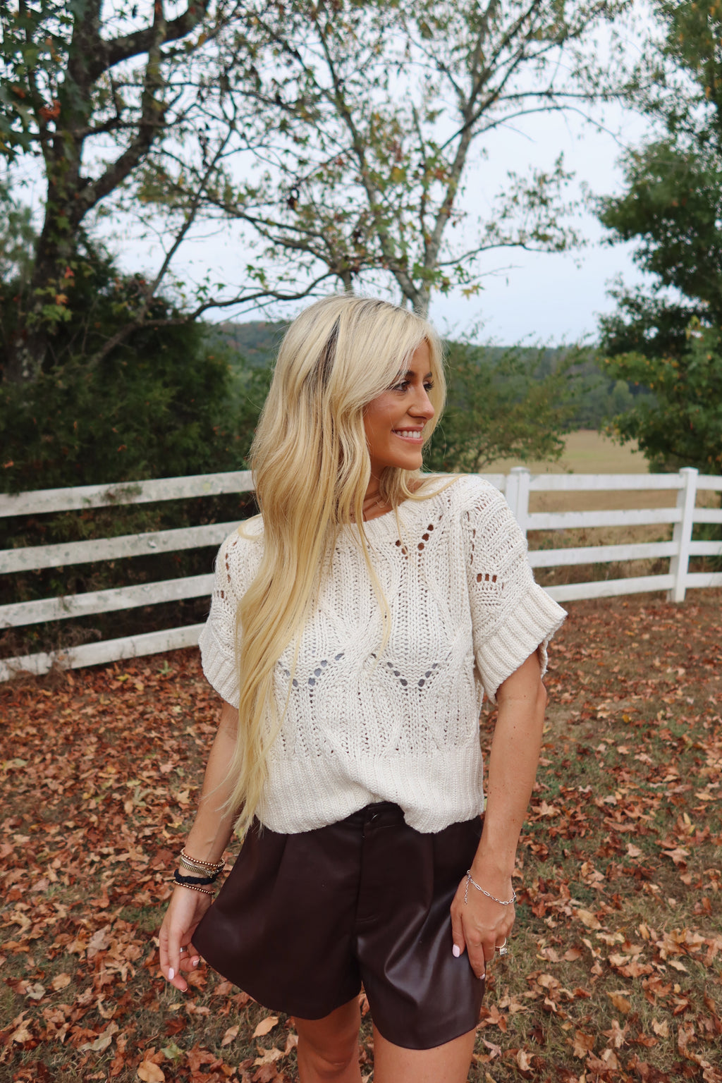 Lennie Crochet Sweater (White)