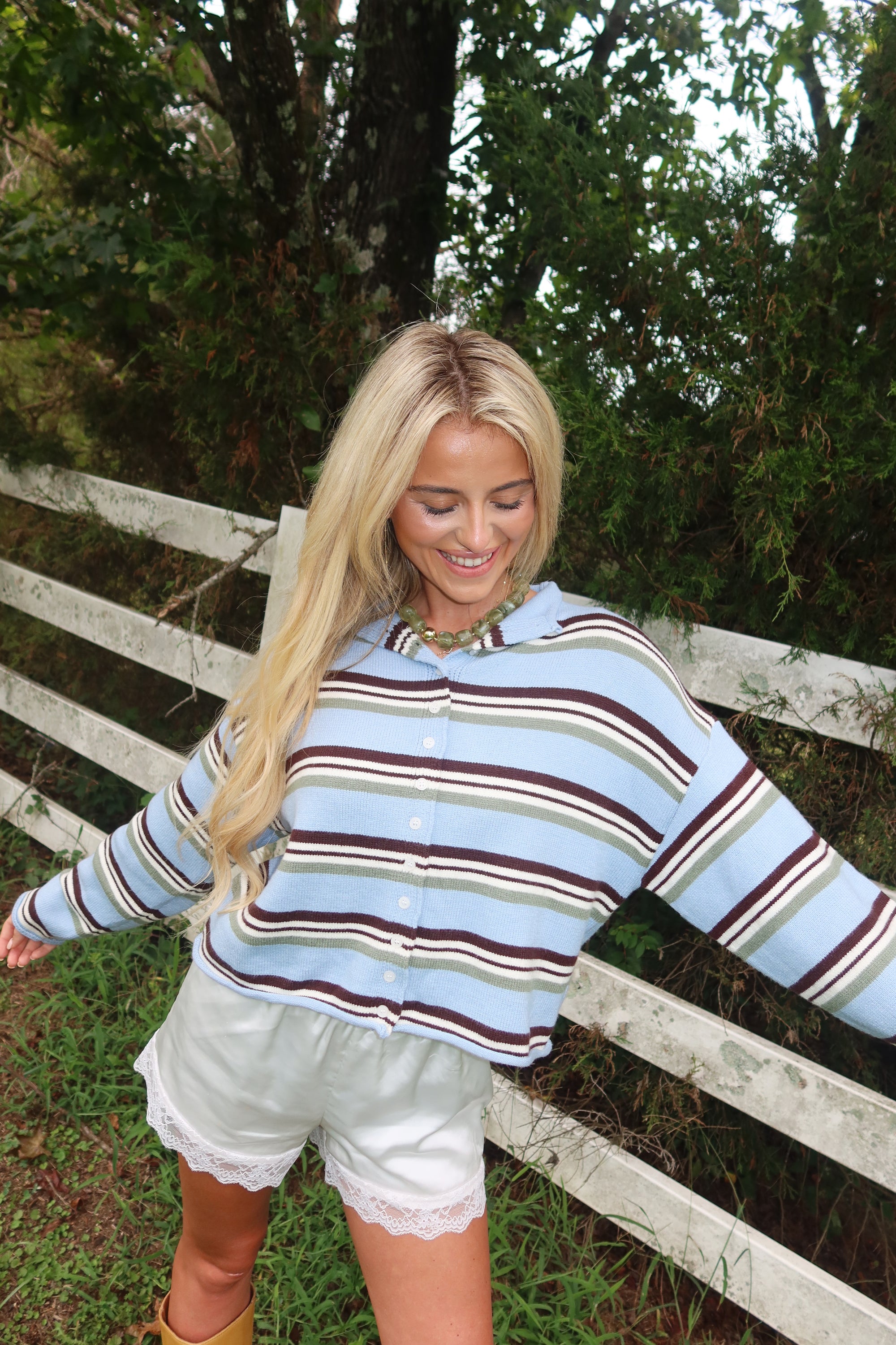 Maeve Striped Cardigan