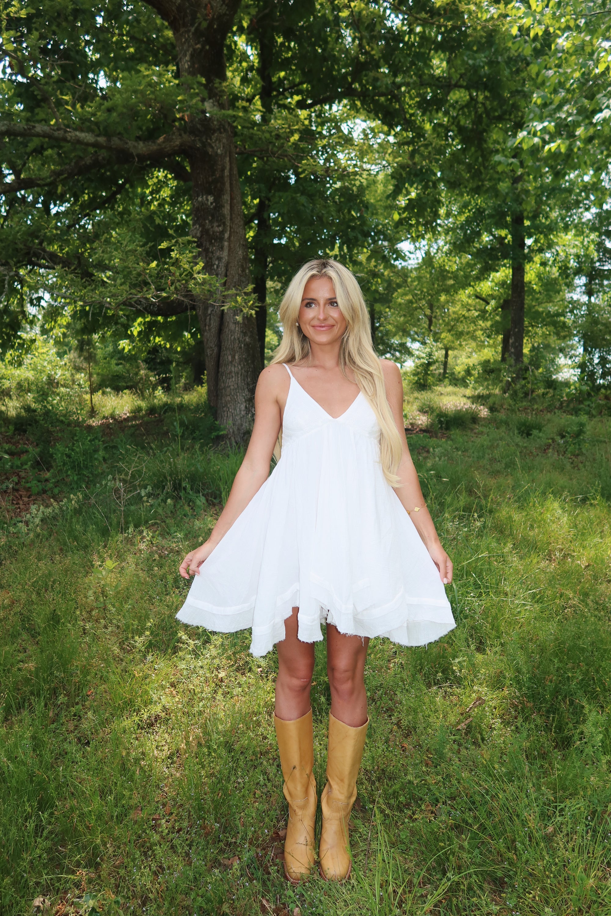 Lumi Embroidered Baby Doll Dress