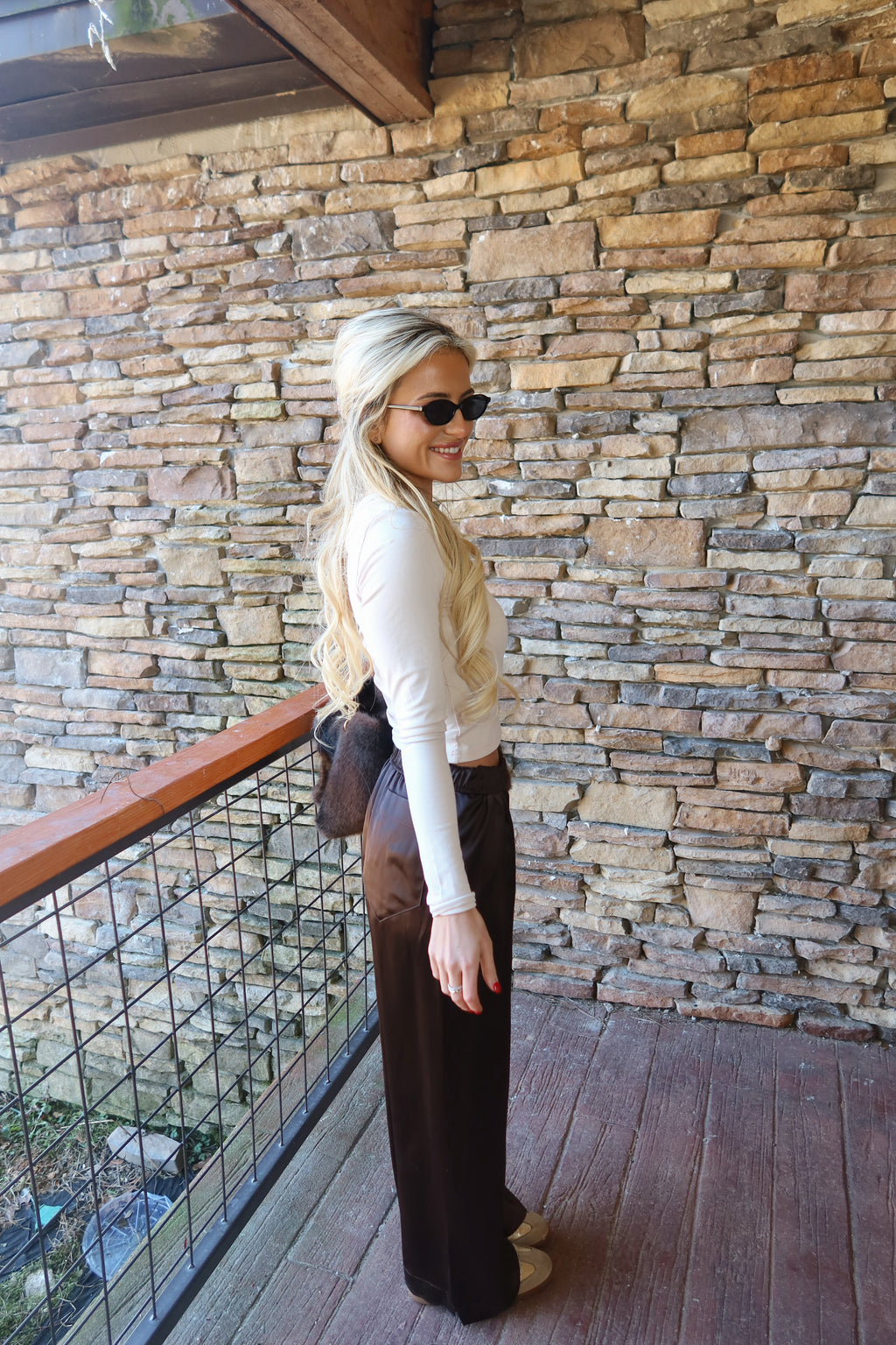 Sylvie Satin Pants (Brown)