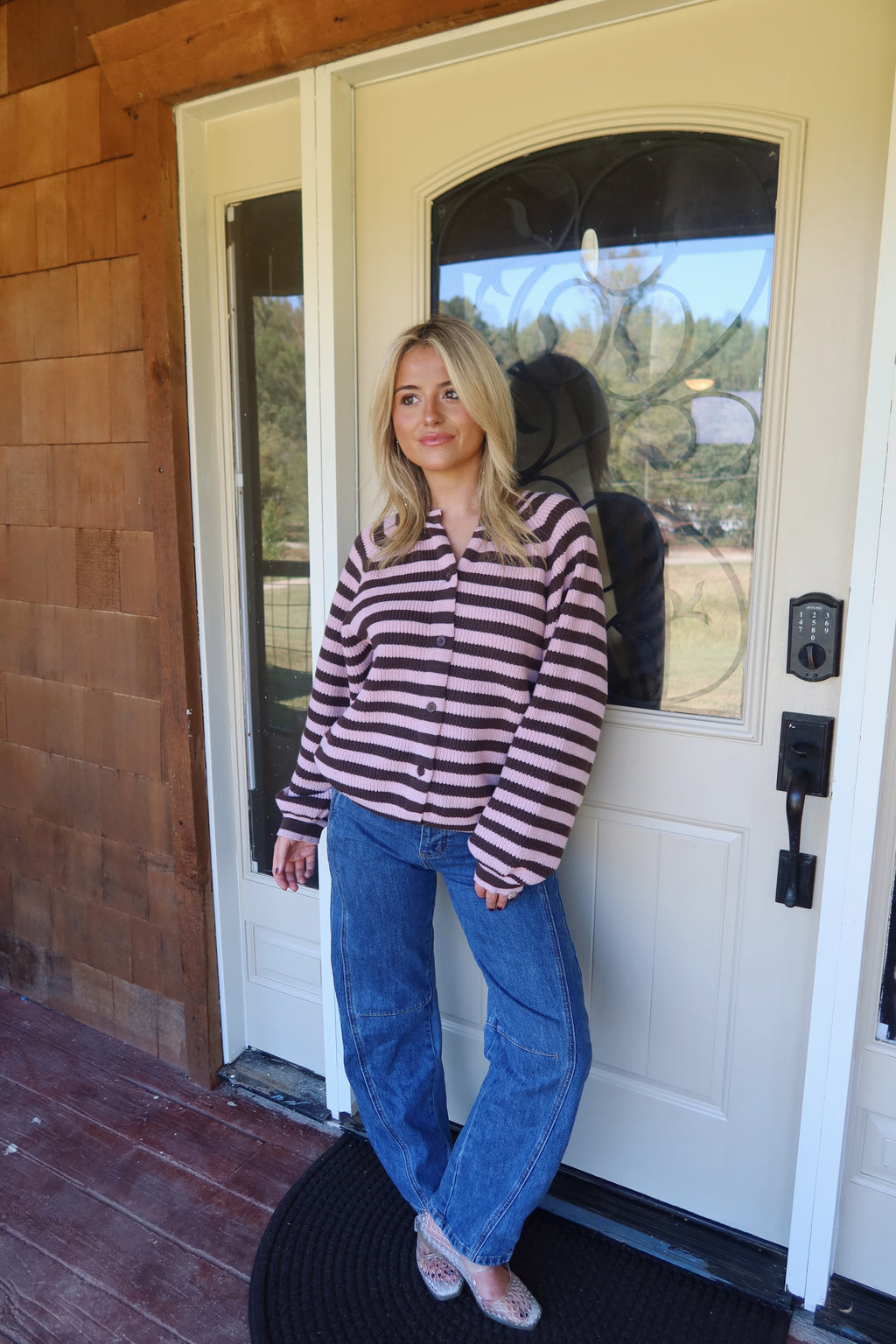 Caro Raglan Striped Cardigan