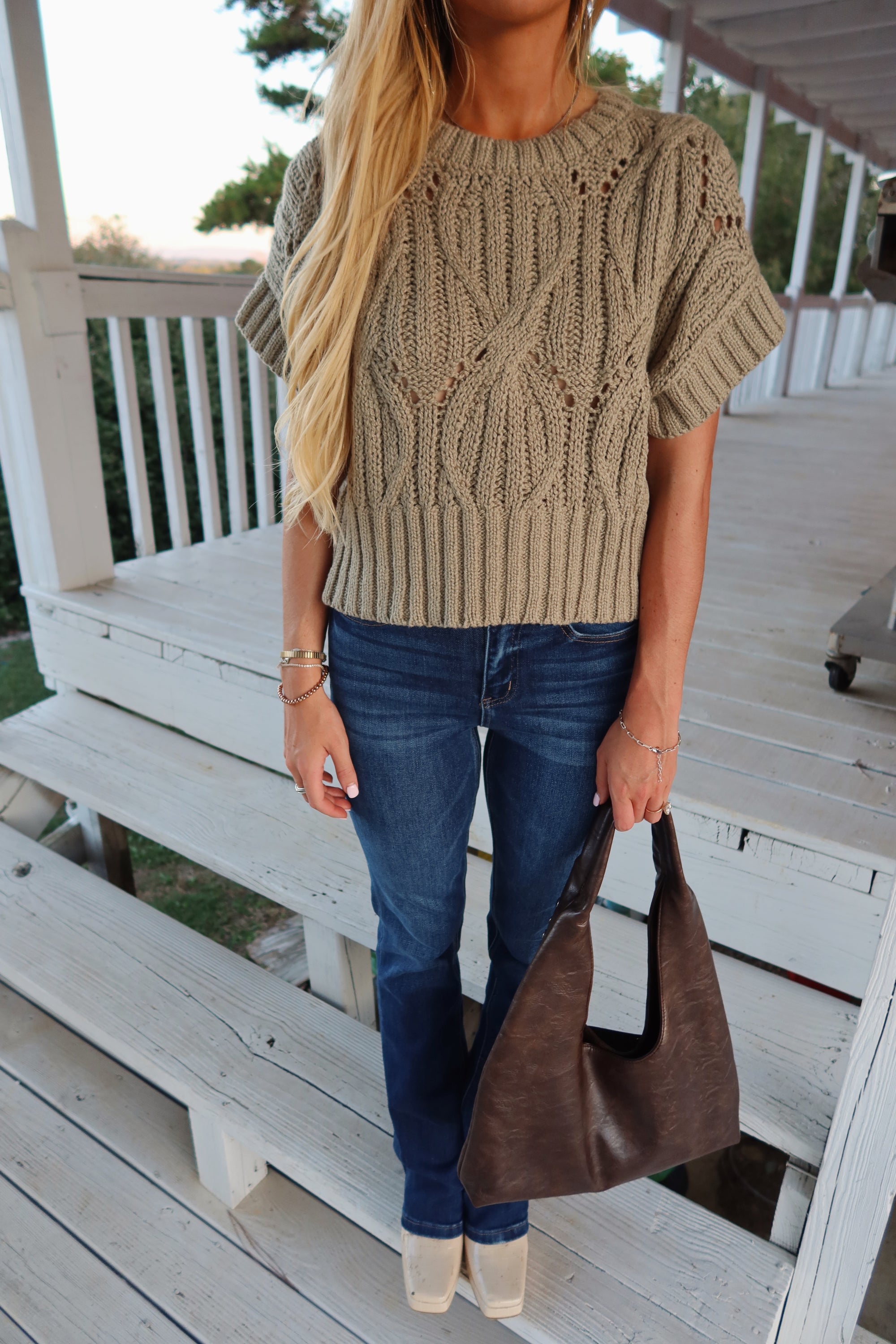 Lennie Crochet Sweater (Olive)