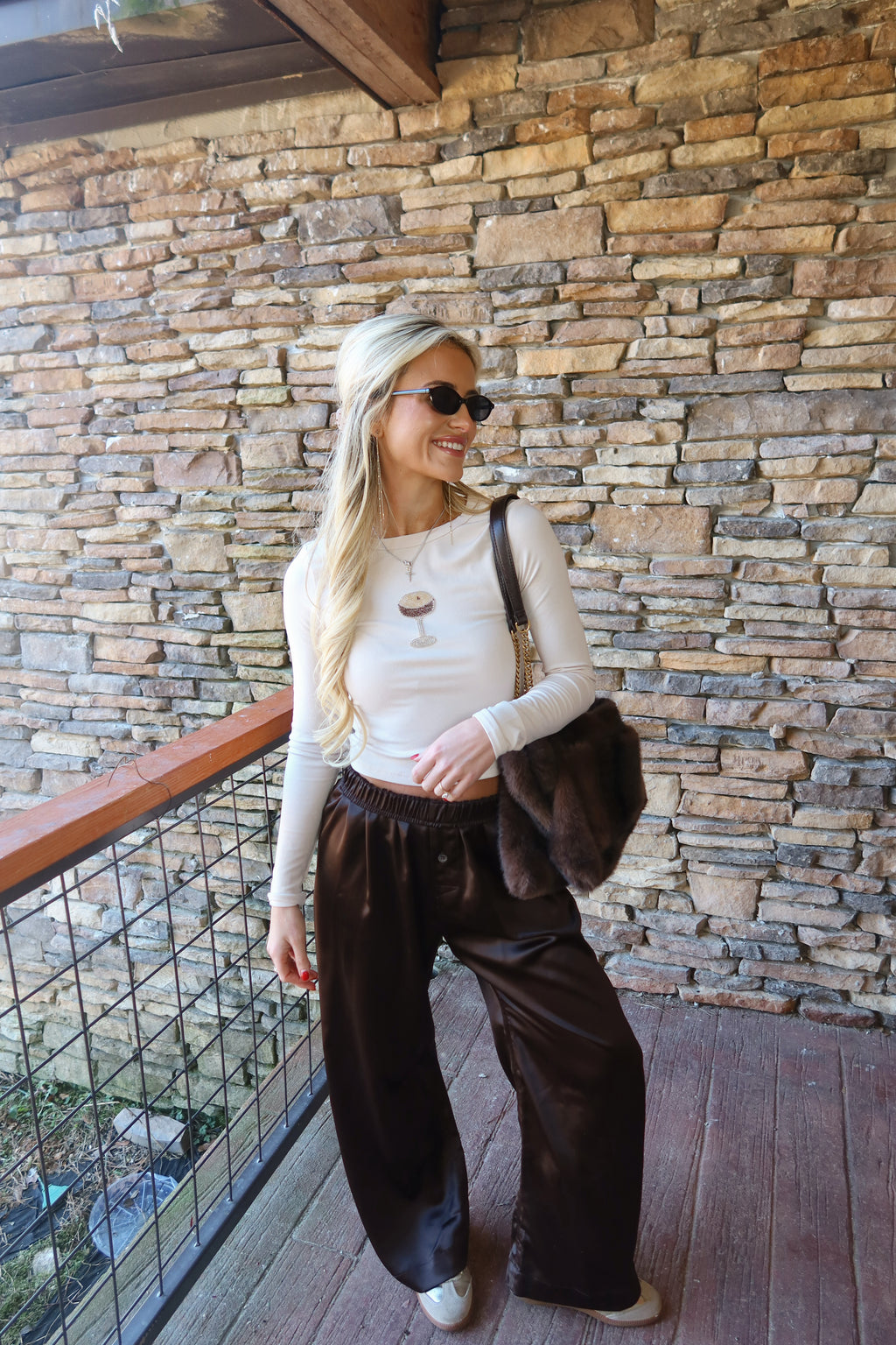 Sylvie Satin Pants (Brown)