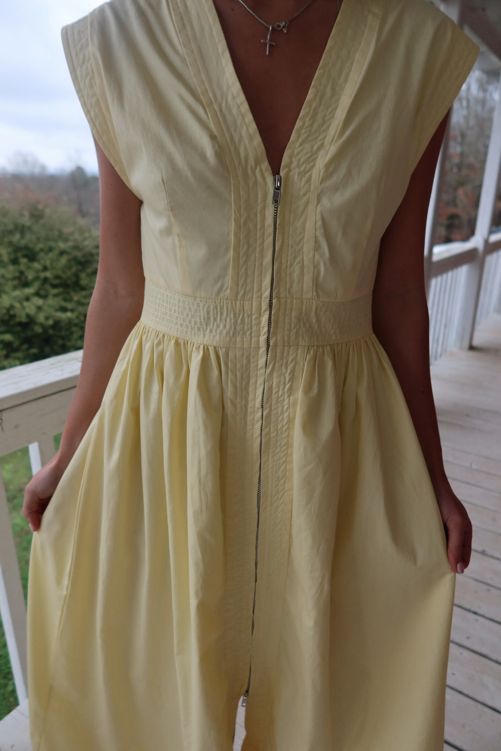 Mia Cap Sleeve Zip Midi Dress