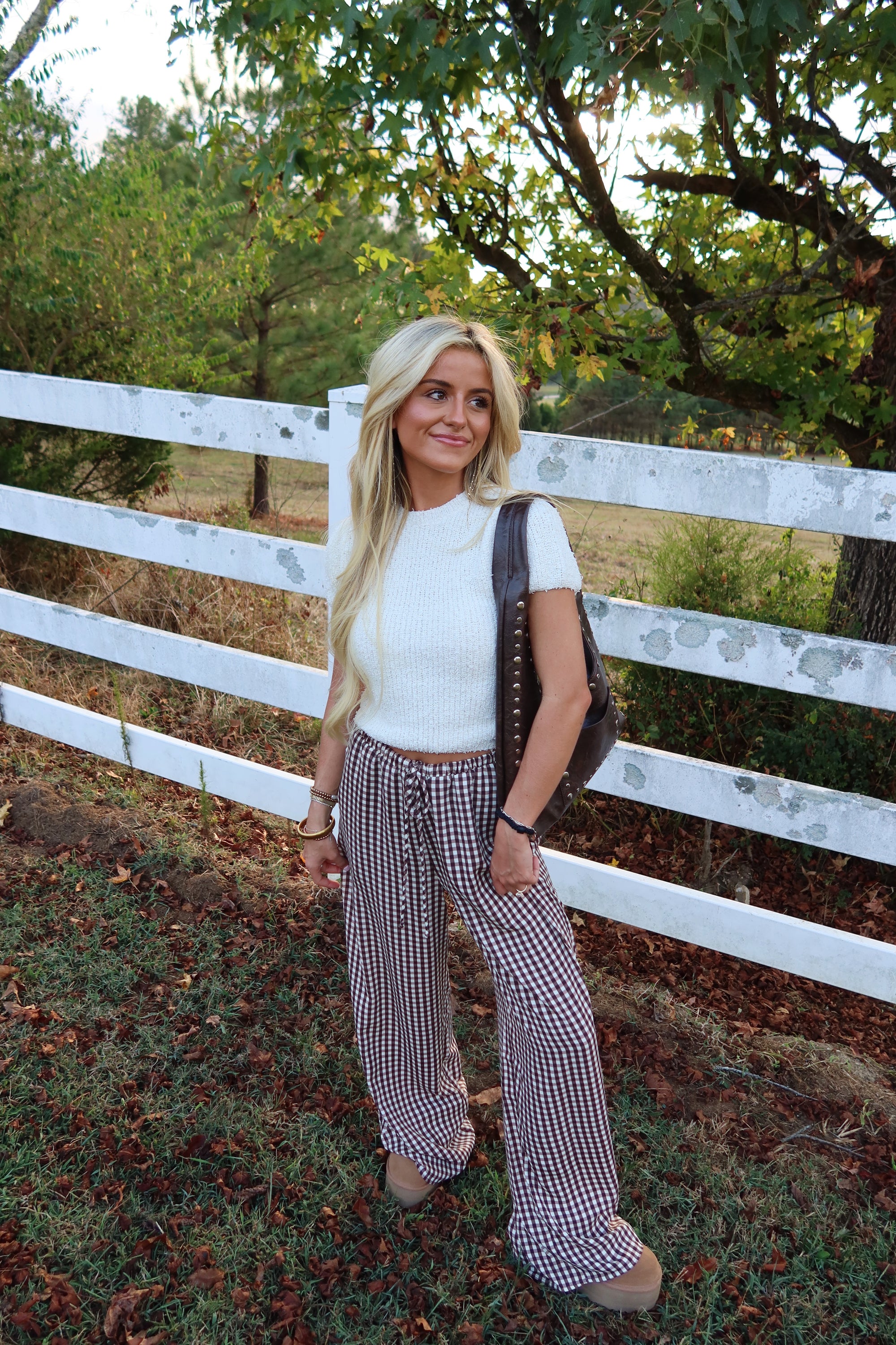 Café Gingham Pants