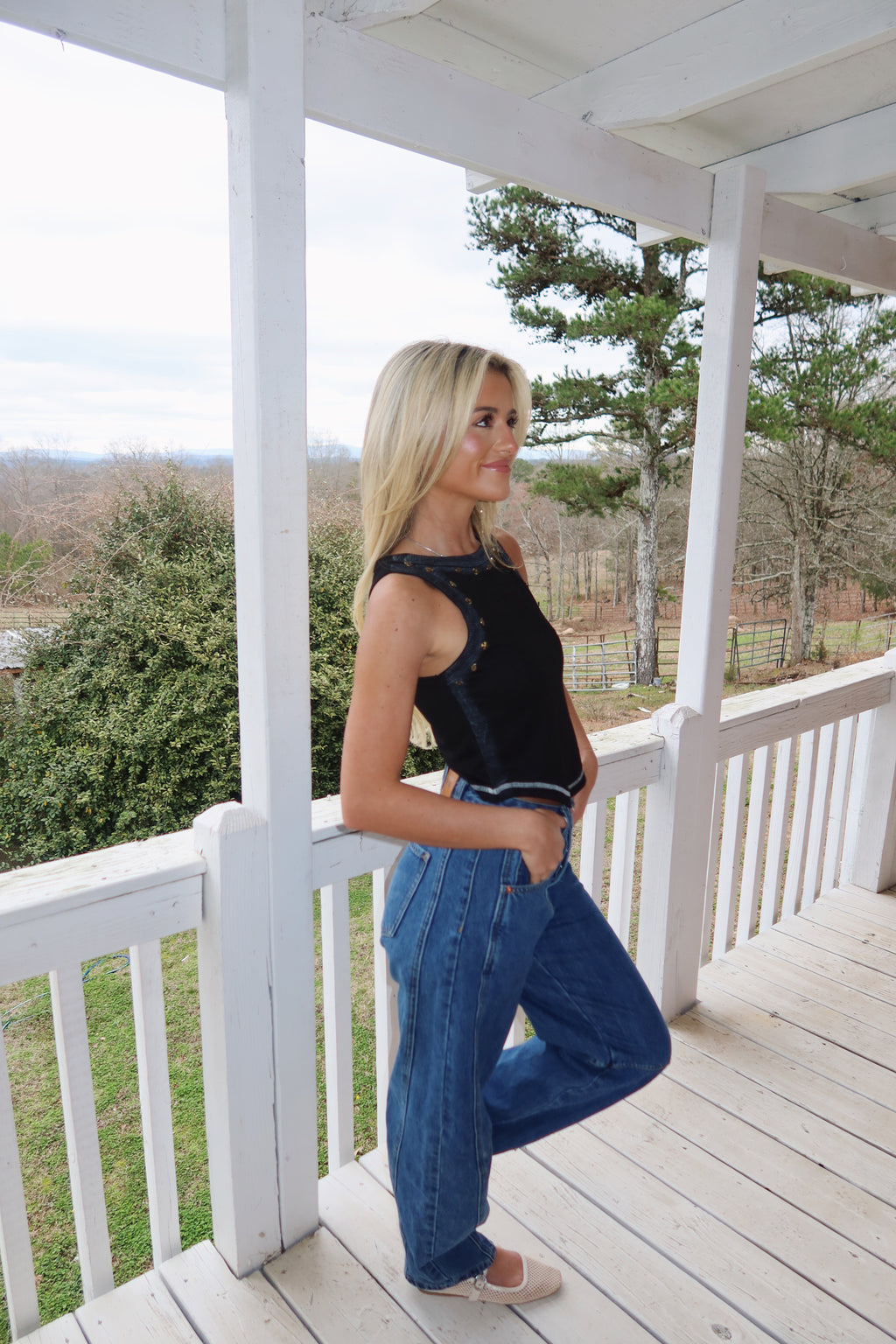 Audrey Sleeveless Knit Top-Black