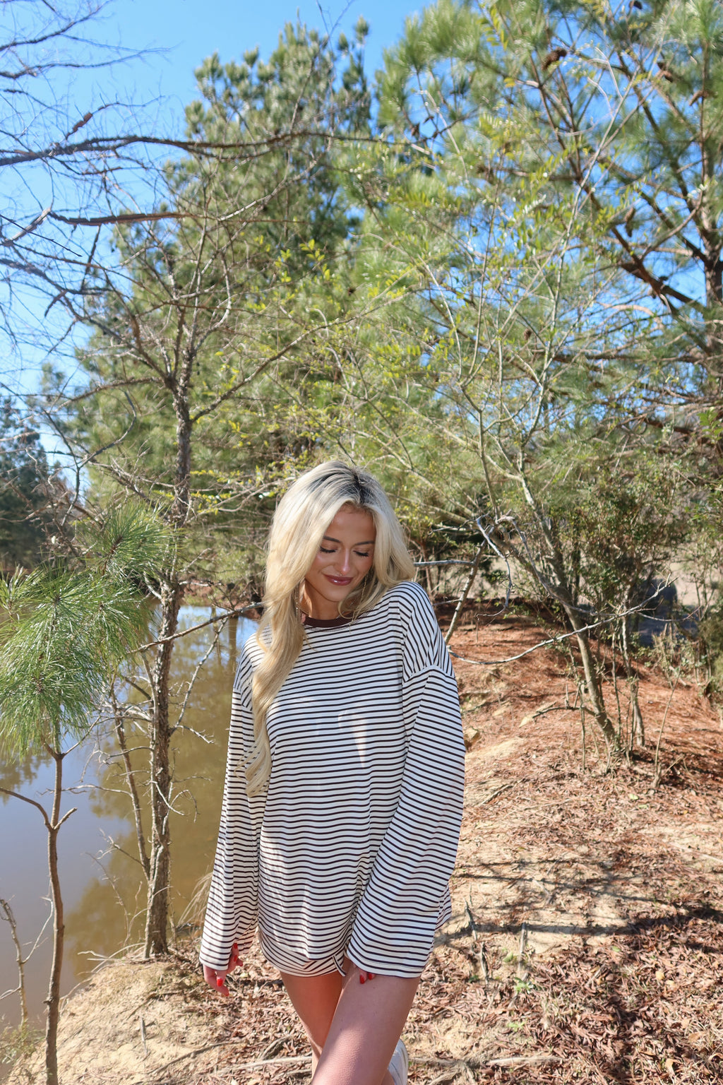 Rosie Striped Shorts Set (Brown)