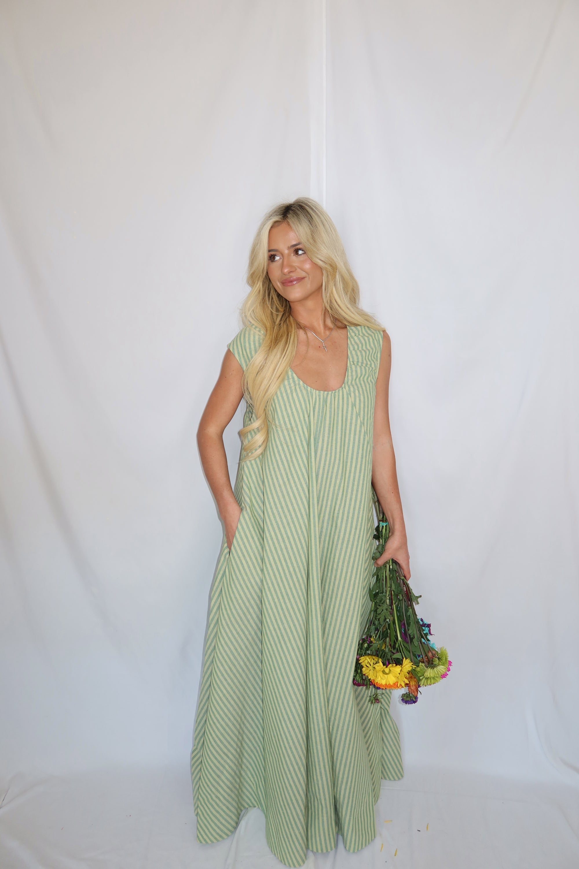 Violet Striped Maxi Dress