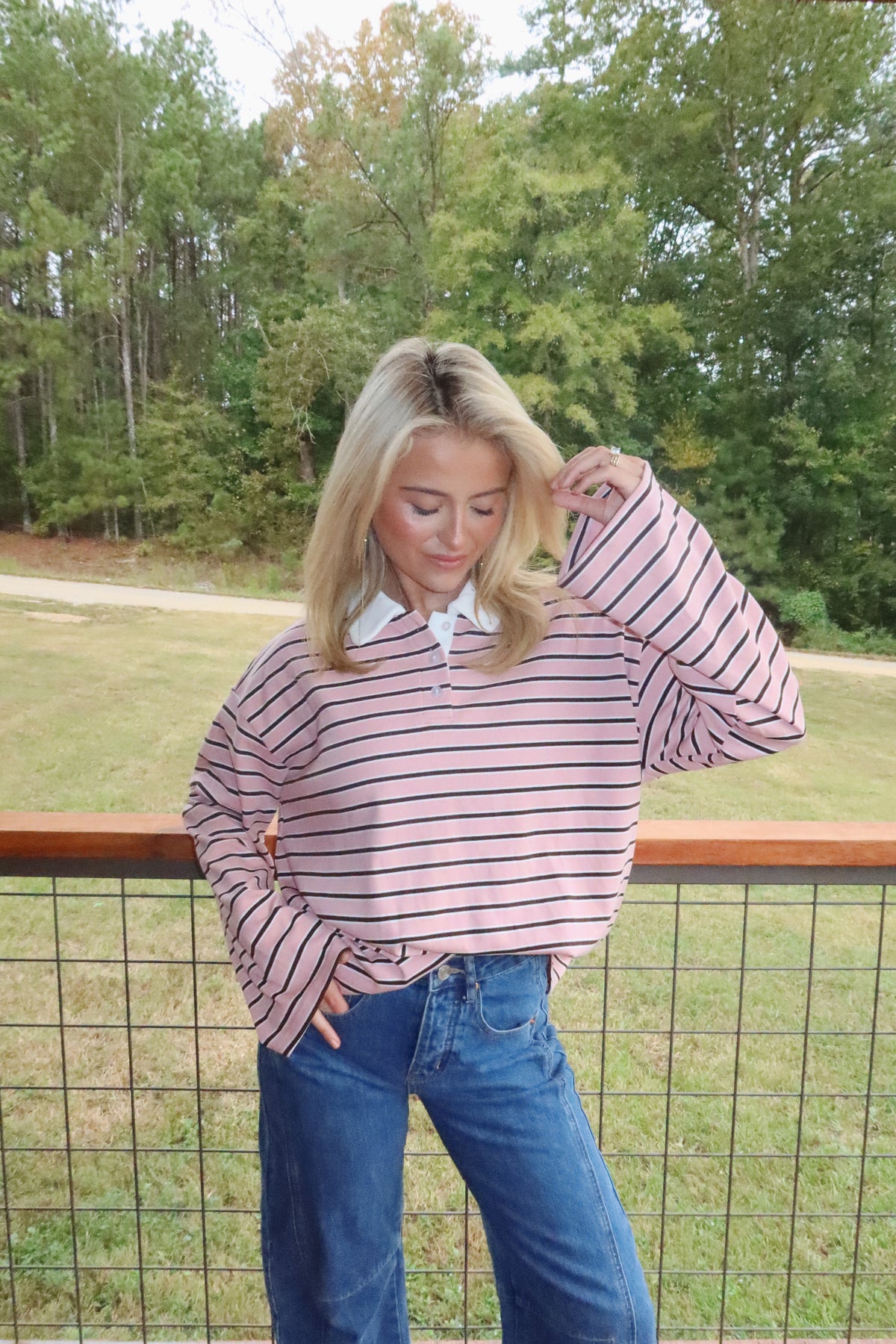 Boxy Striped Rugby Top