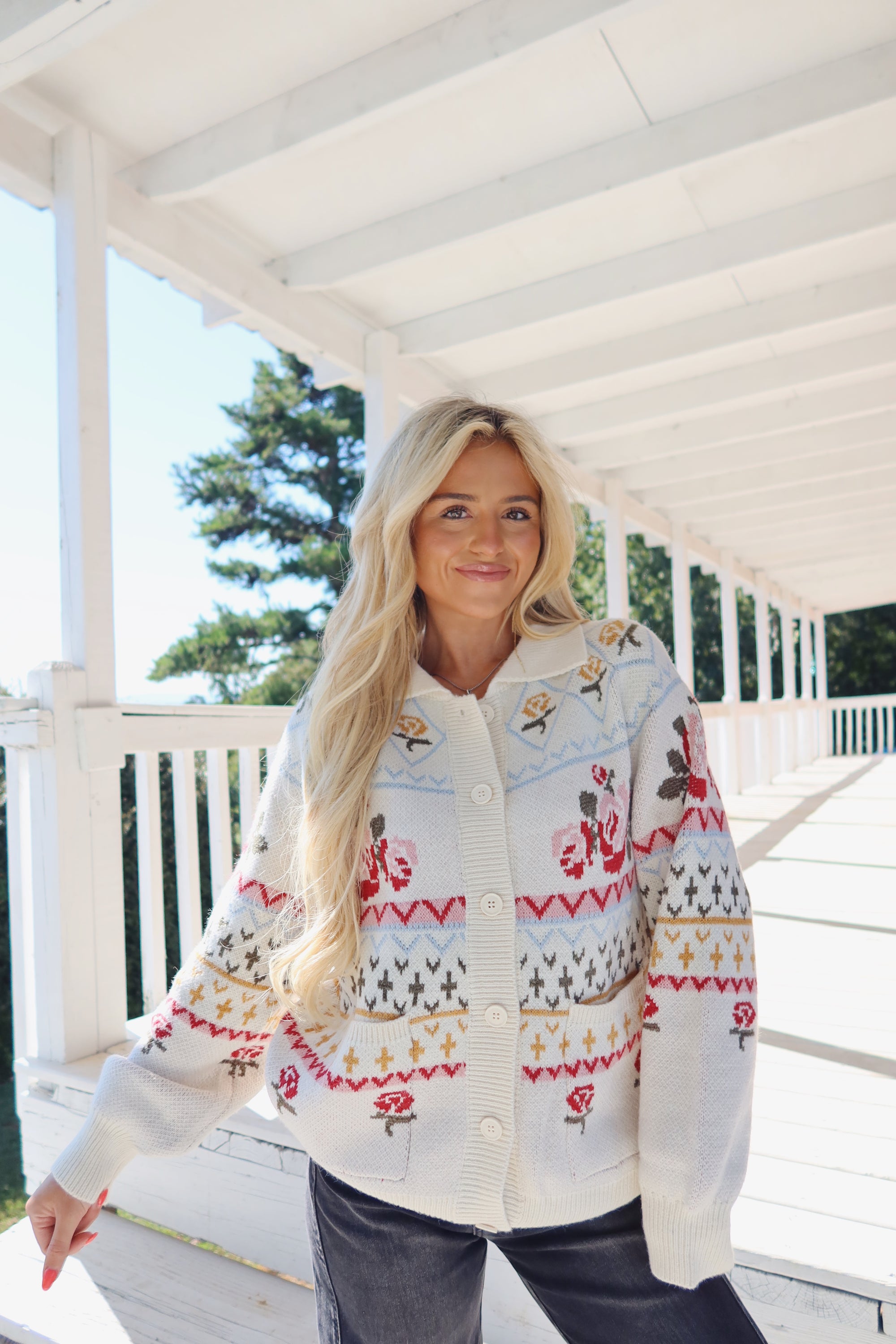 Floral Button Up Cardigan