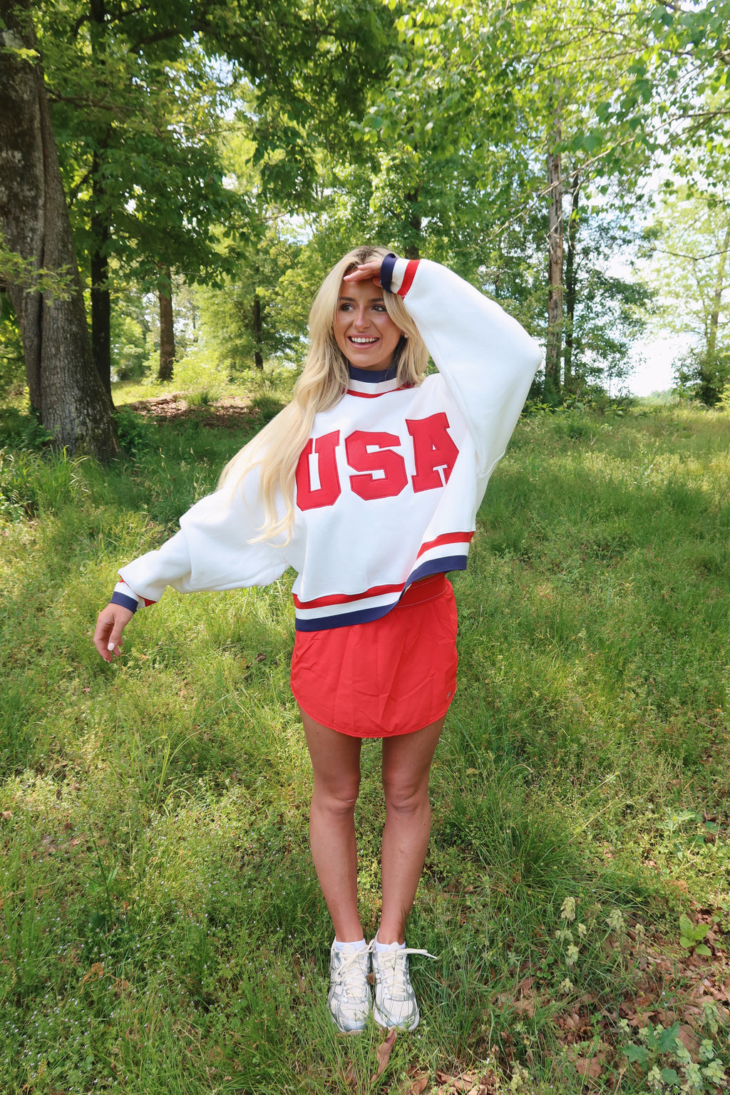 USA Mock Neck-WHITE