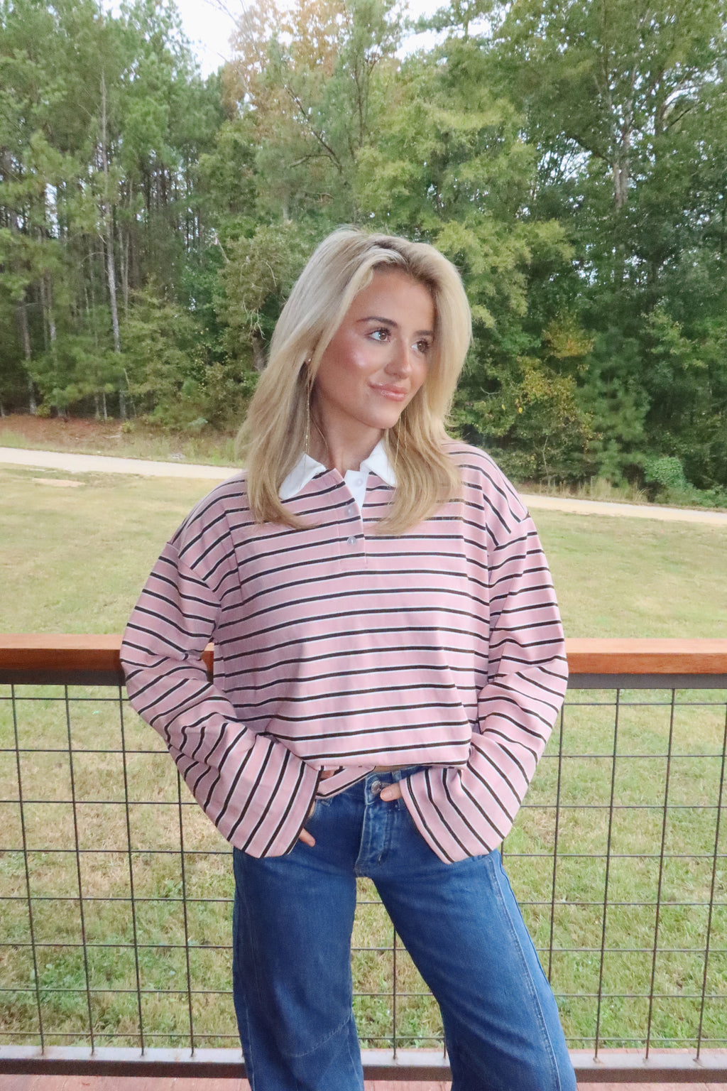 Boxy Striped Rugby Top