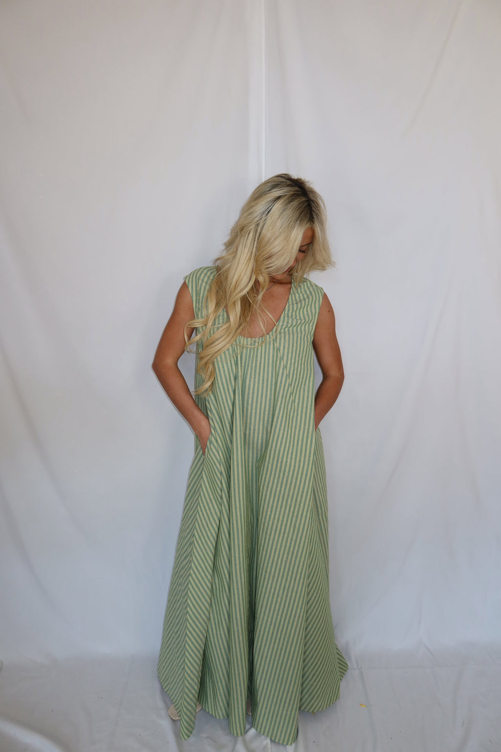 Violet Striped Maxi Dress