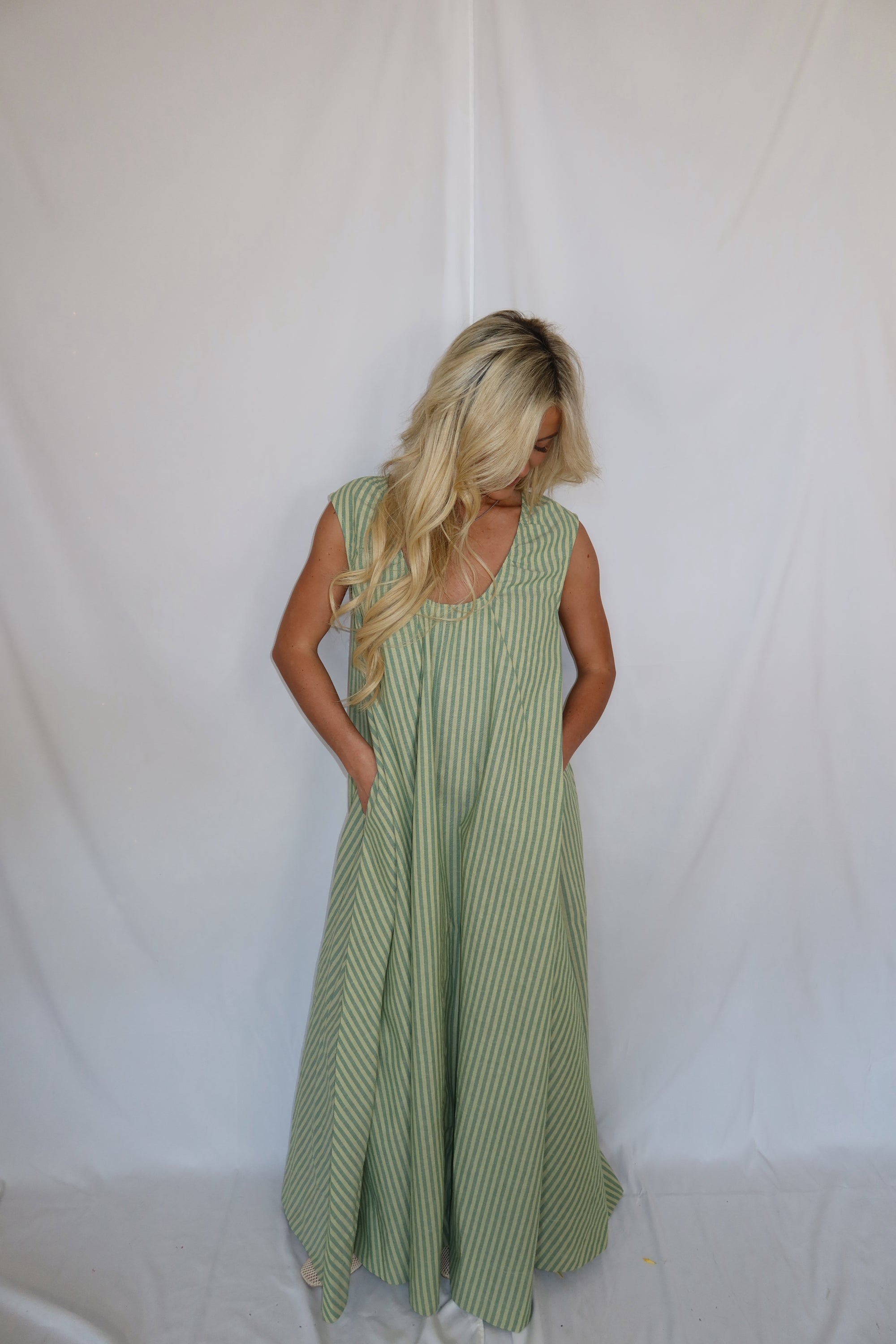 Violet Striped Maxi Dress