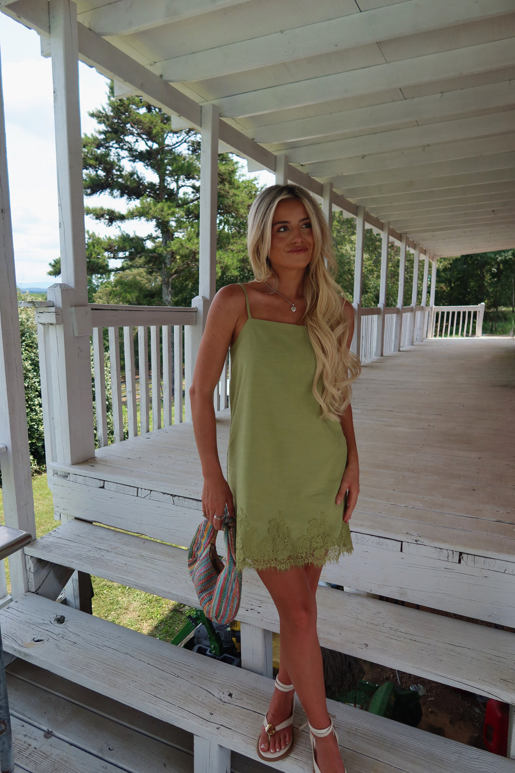 Matcha & Lace Mini Dress