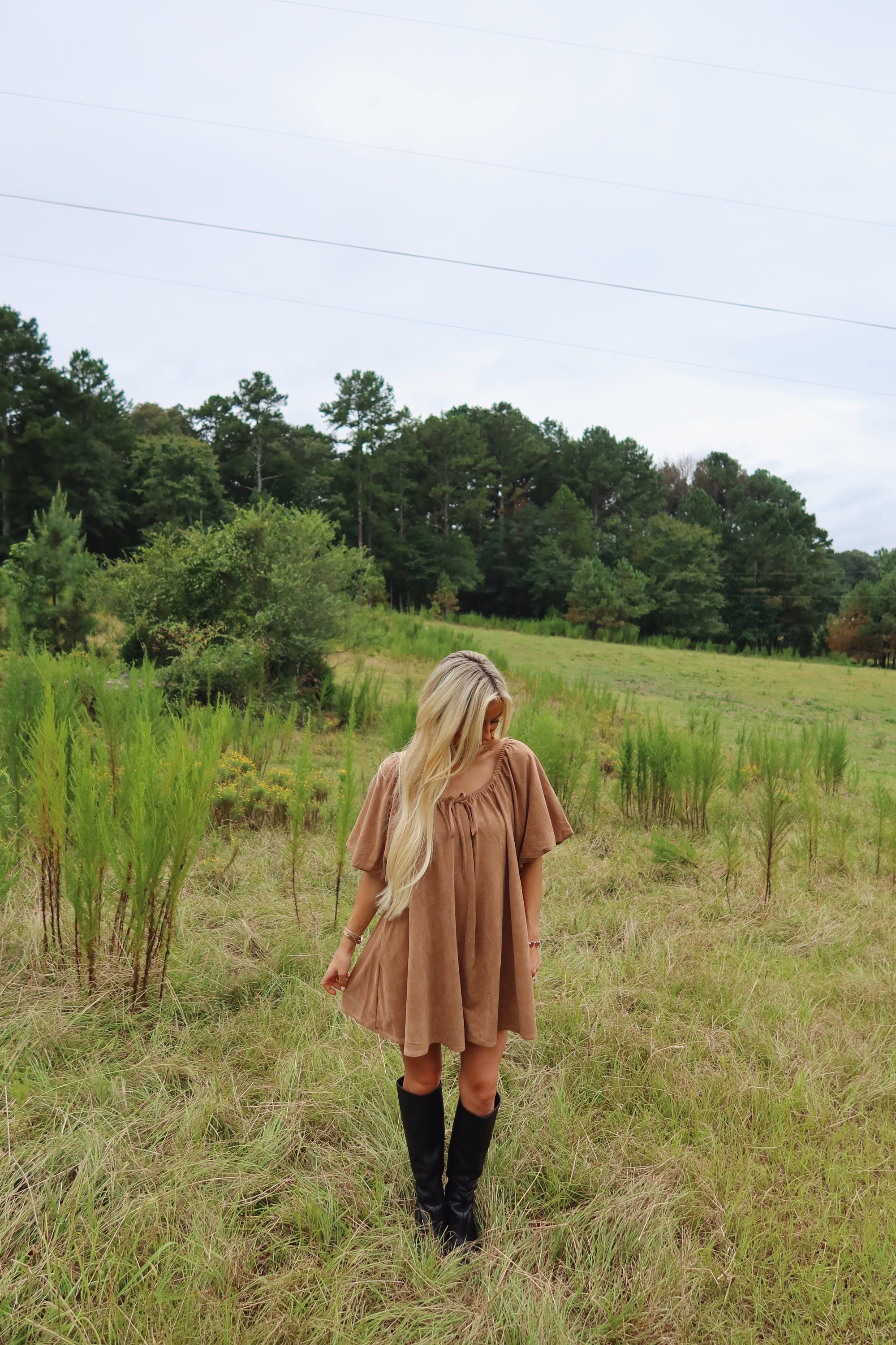 Suede Babydoll Romper