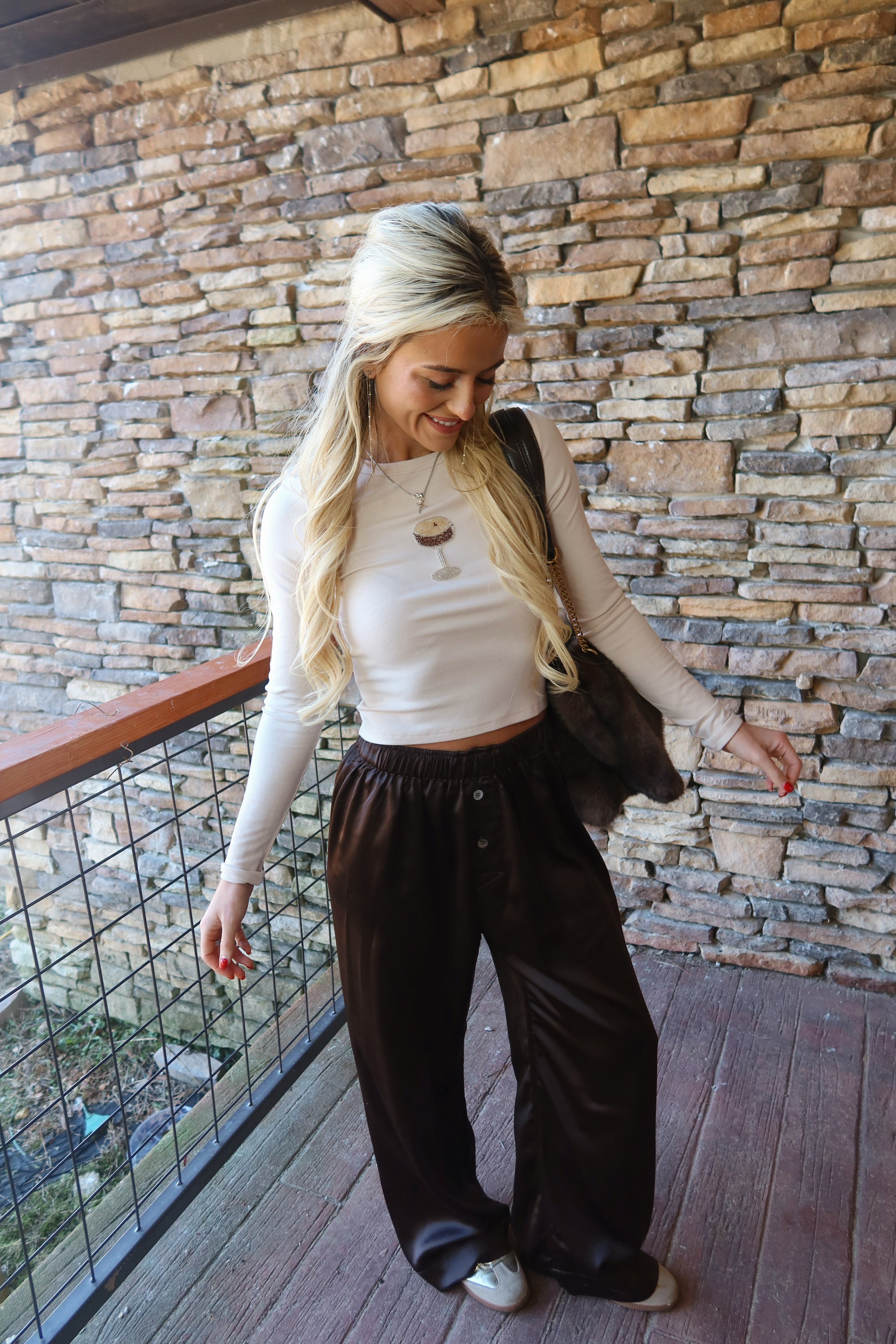 Sylvie Satin Pants (Brown)
