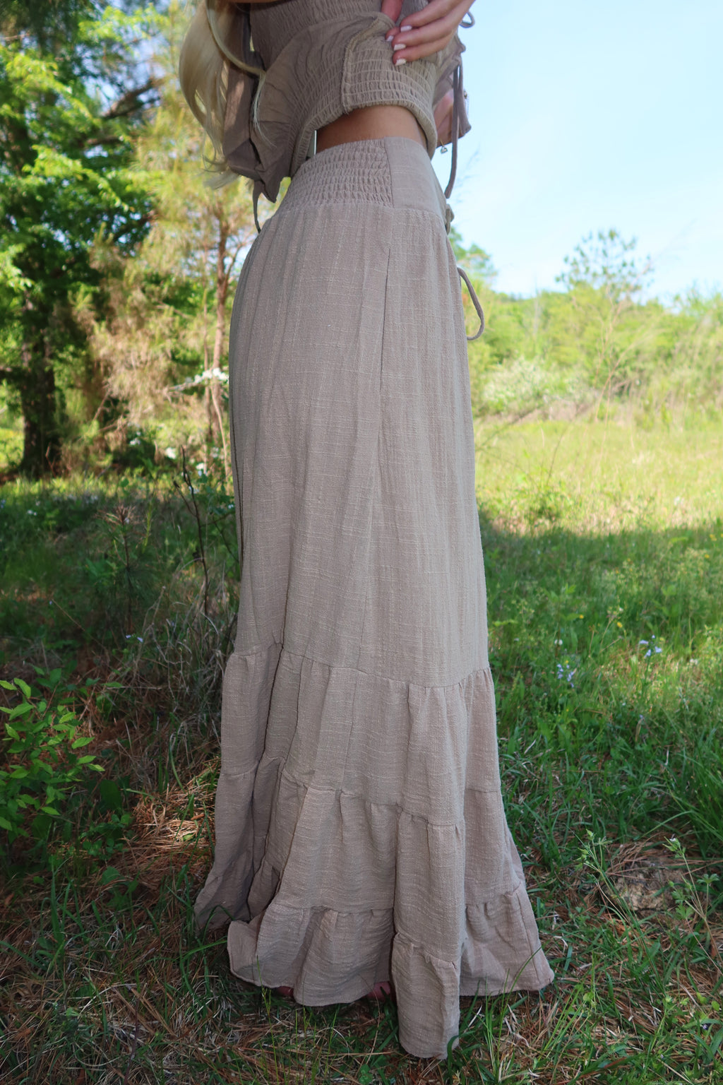 Greta Smocked Halter Set (Rattan)