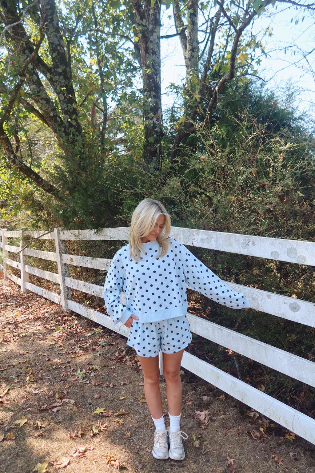 Angela Polka Dot Mockneck