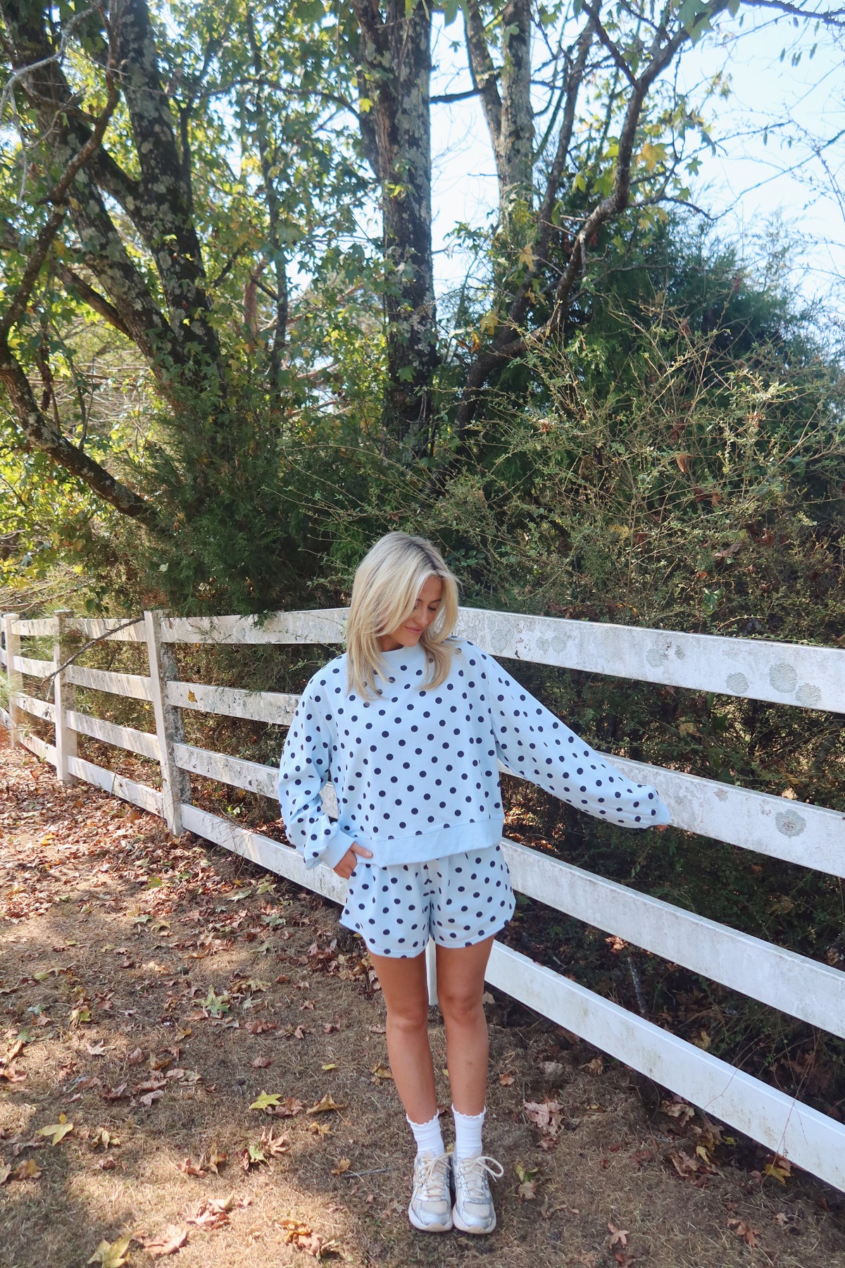 Angela Polka Dot Mockneck