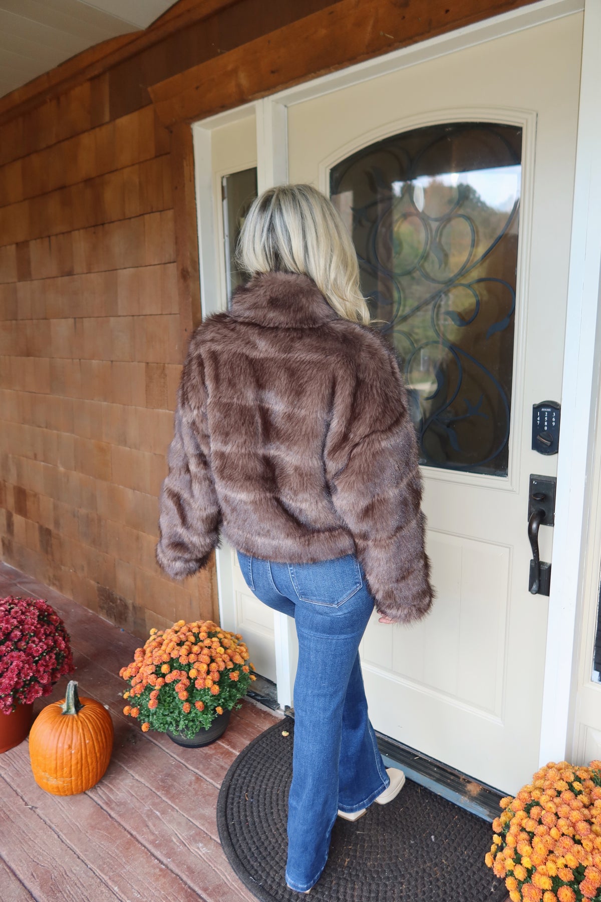 Heidi Plush Faux Fur Cropped Jacket