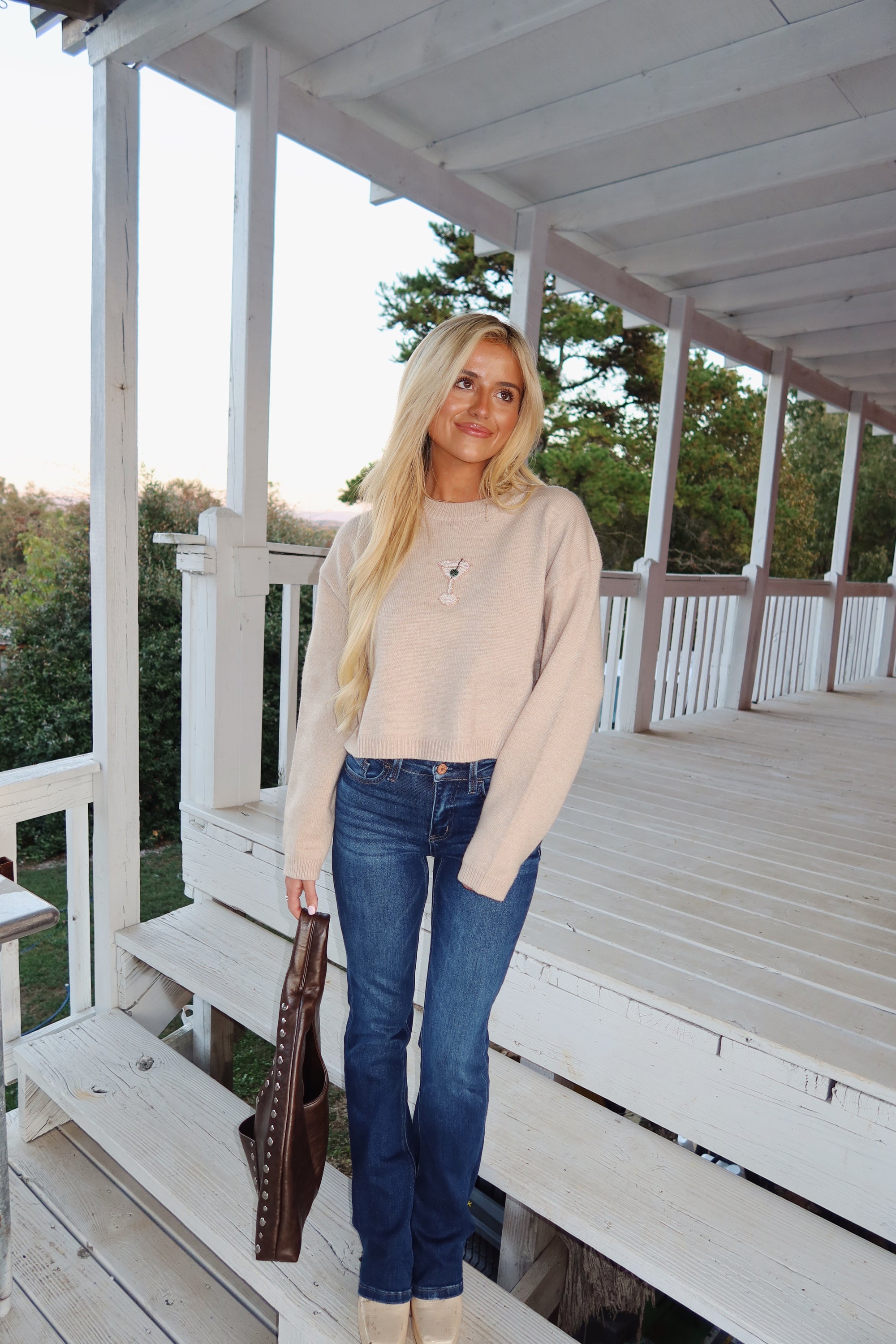 Happy Hour Beaded Sweater- Martini