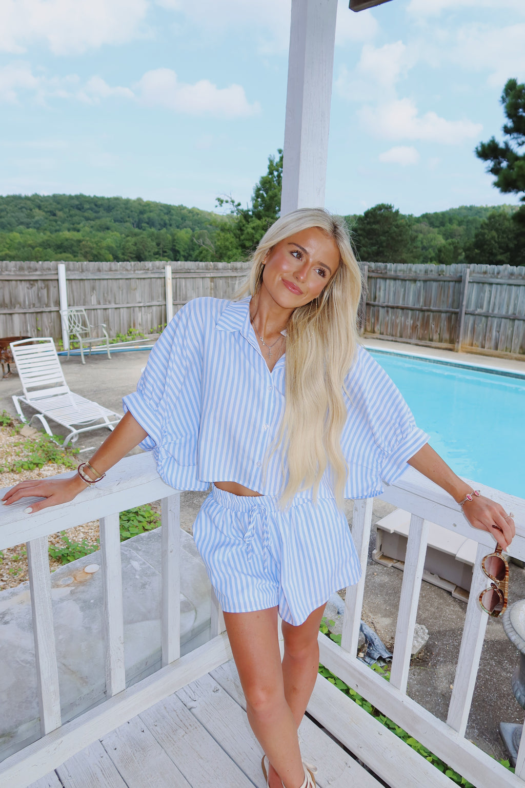 Coastal Striped Set-blue