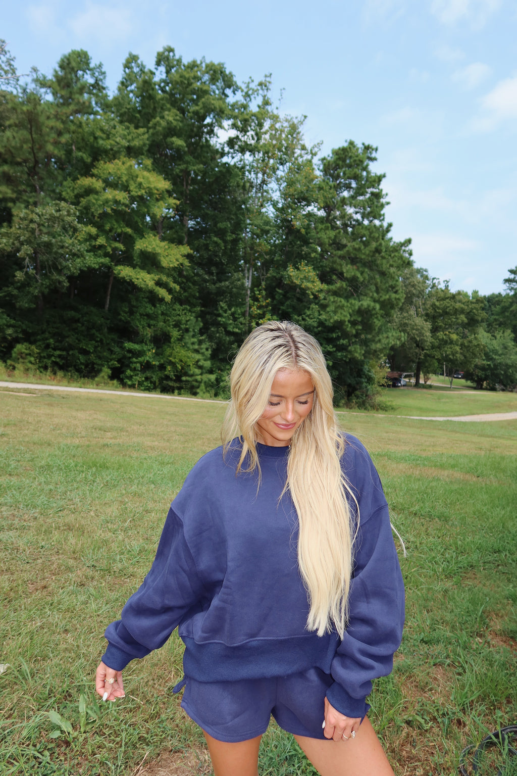 (RESTOCK) No Plans Sweatshort Set (Navy)