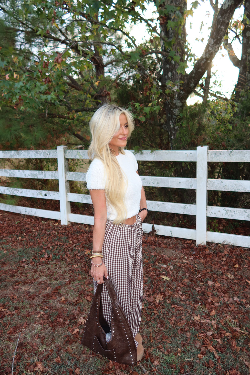 Café Gingham Pants
