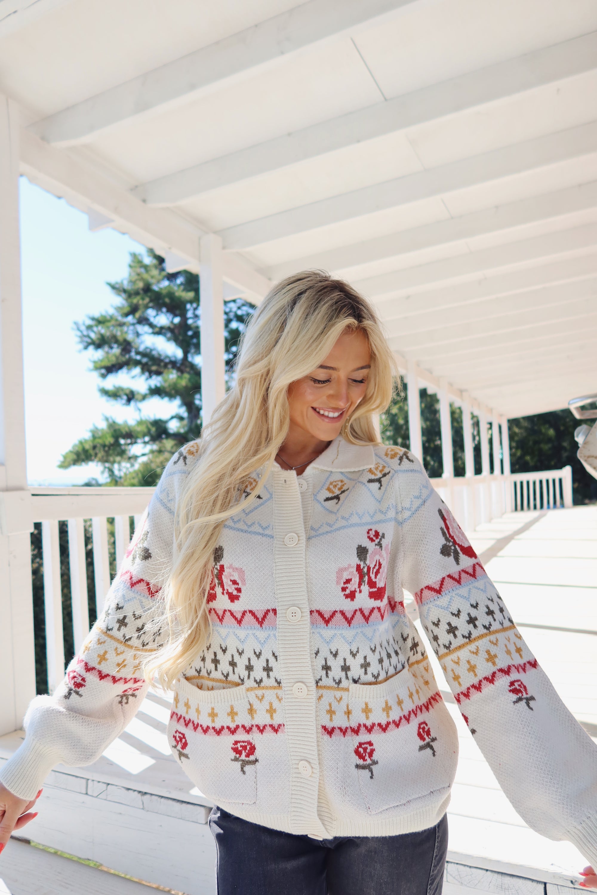 Floral Button Up Cardigan