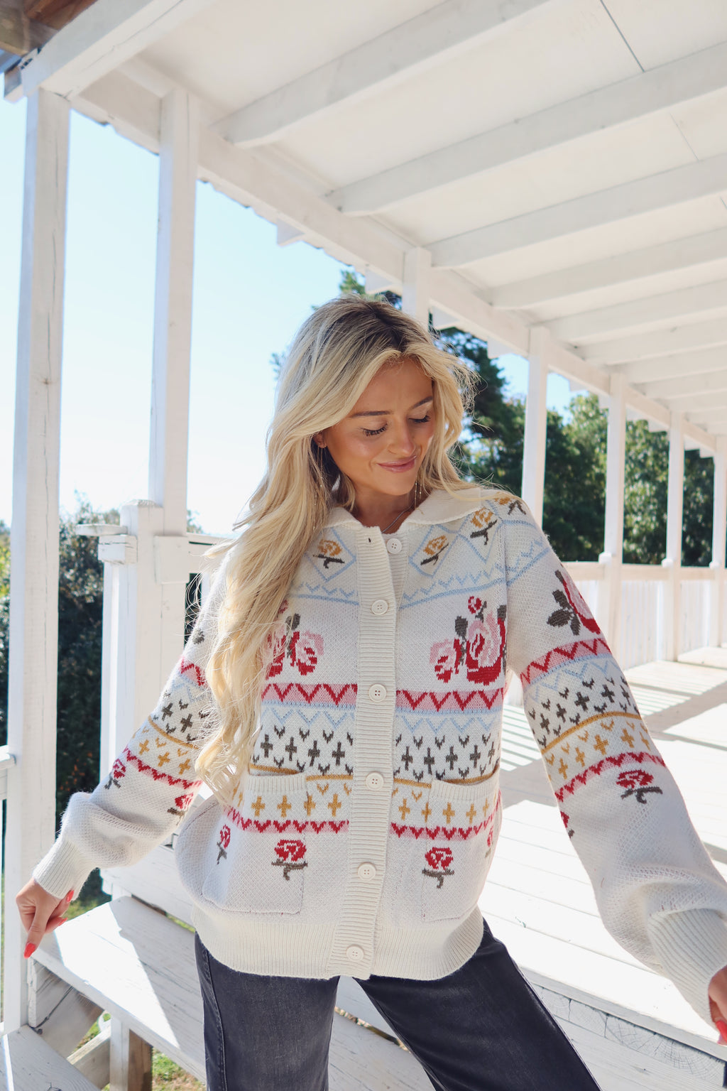 Floral Button Up Cardigan